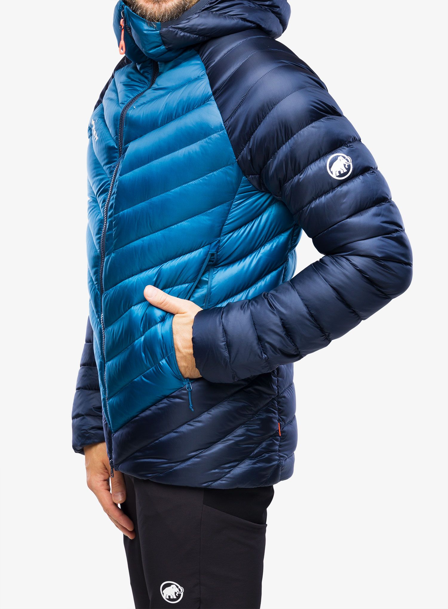 Péřová bunda Mammut Broad Peak IN Hooded Jacket - deep ice/marine