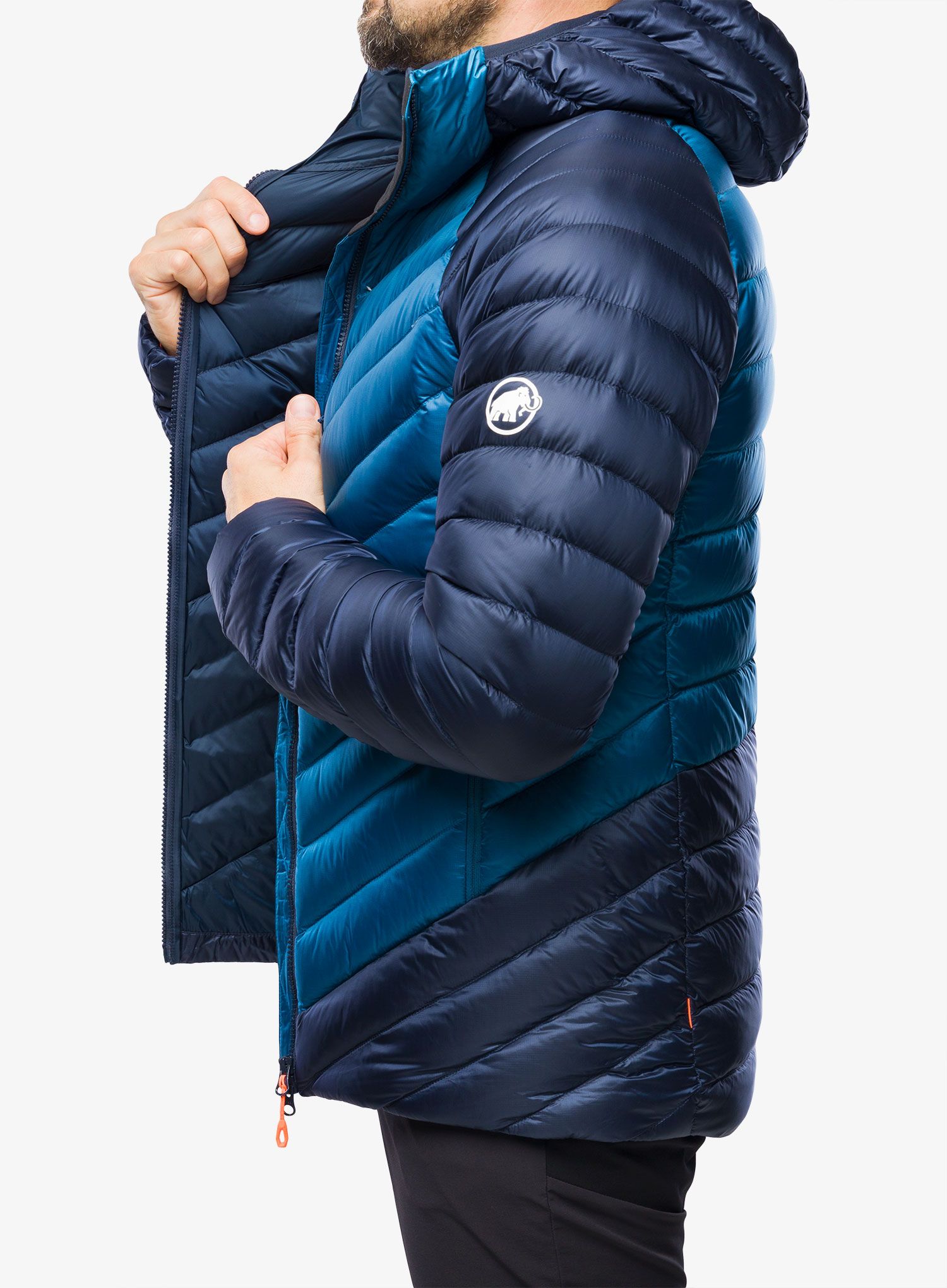 Péřová bunda Mammut Broad Peak IN Hooded Jacket - deep ice/marine