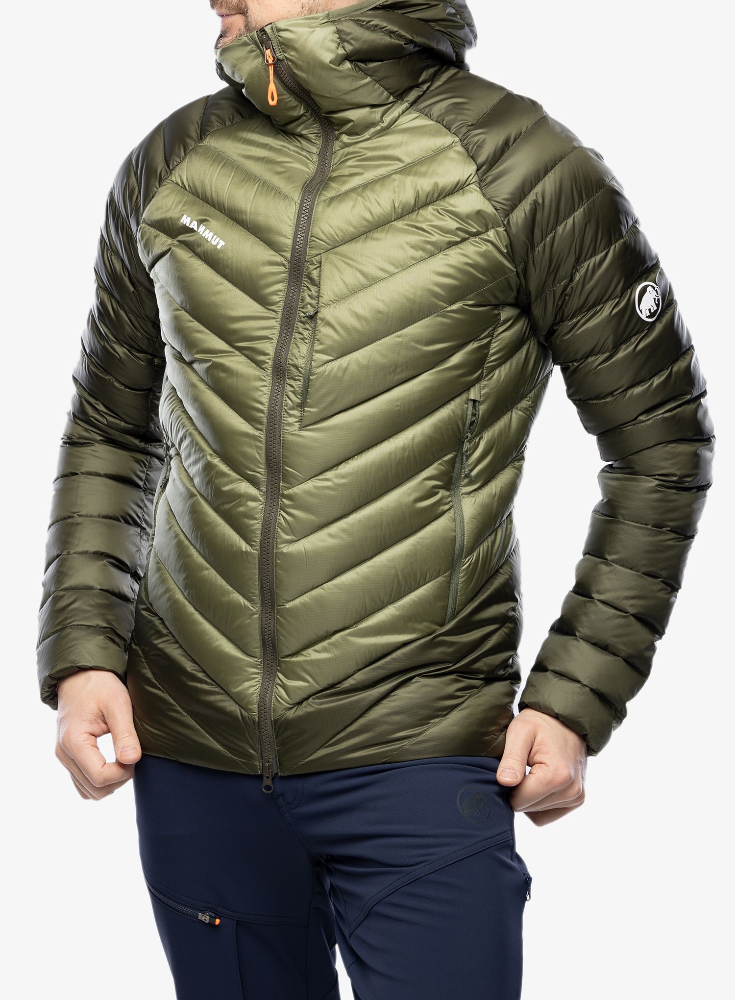 Péřová bunda Mammut Broad Peak IN Hooded Jacket - marsh/dark marsh