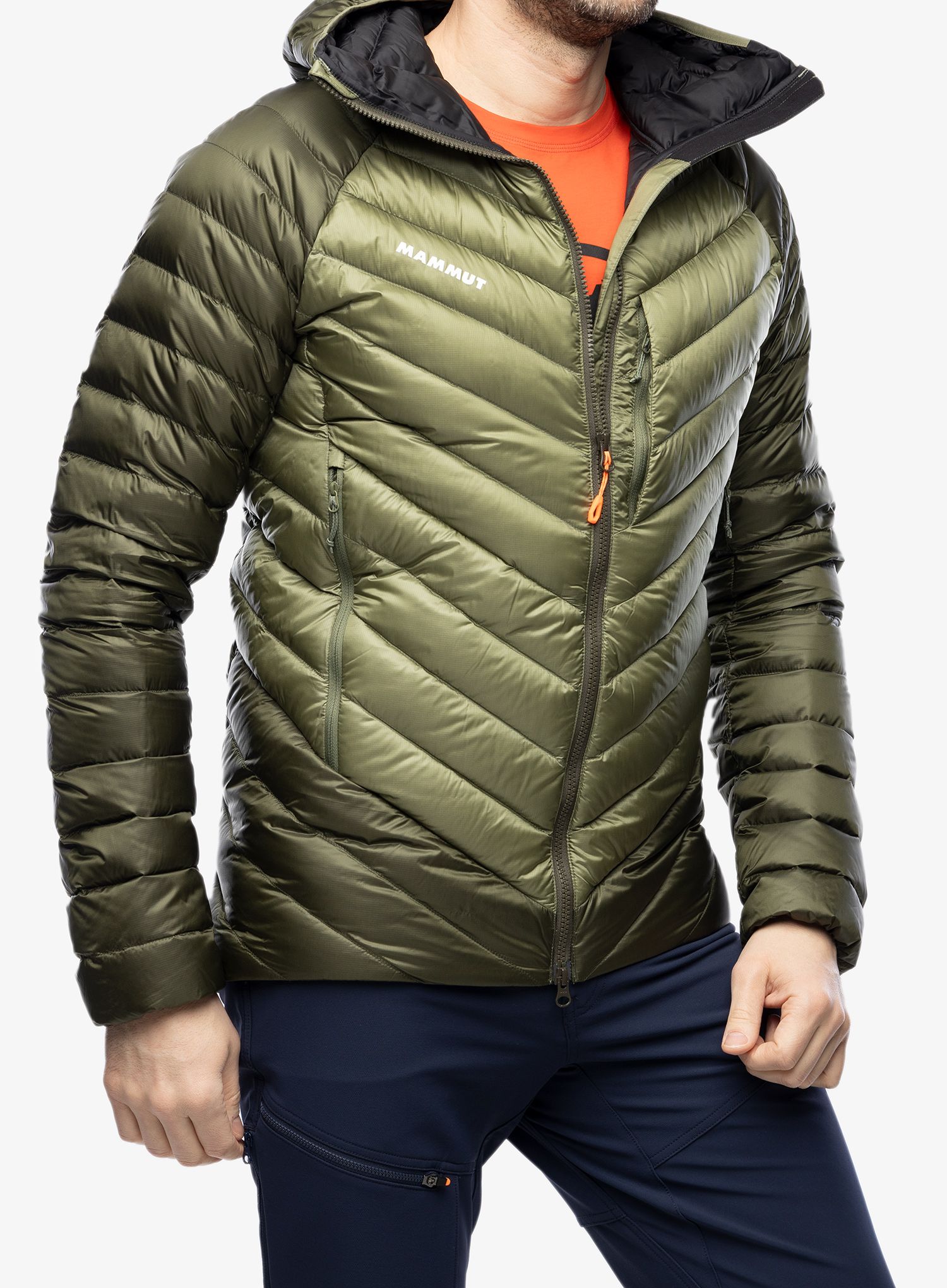 Péřová bunda Mammut Broad Peak IN Hooded Jacket - marsh/dark marsh