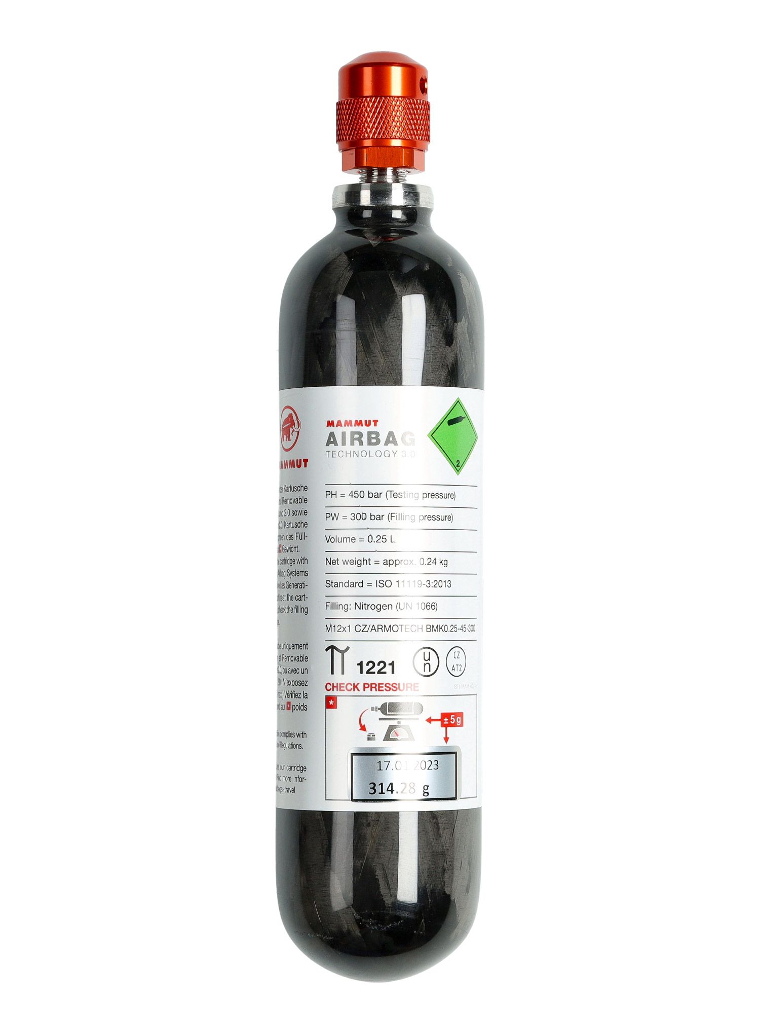 Bombička Mammut Carbon Cartridge 300 bar - black