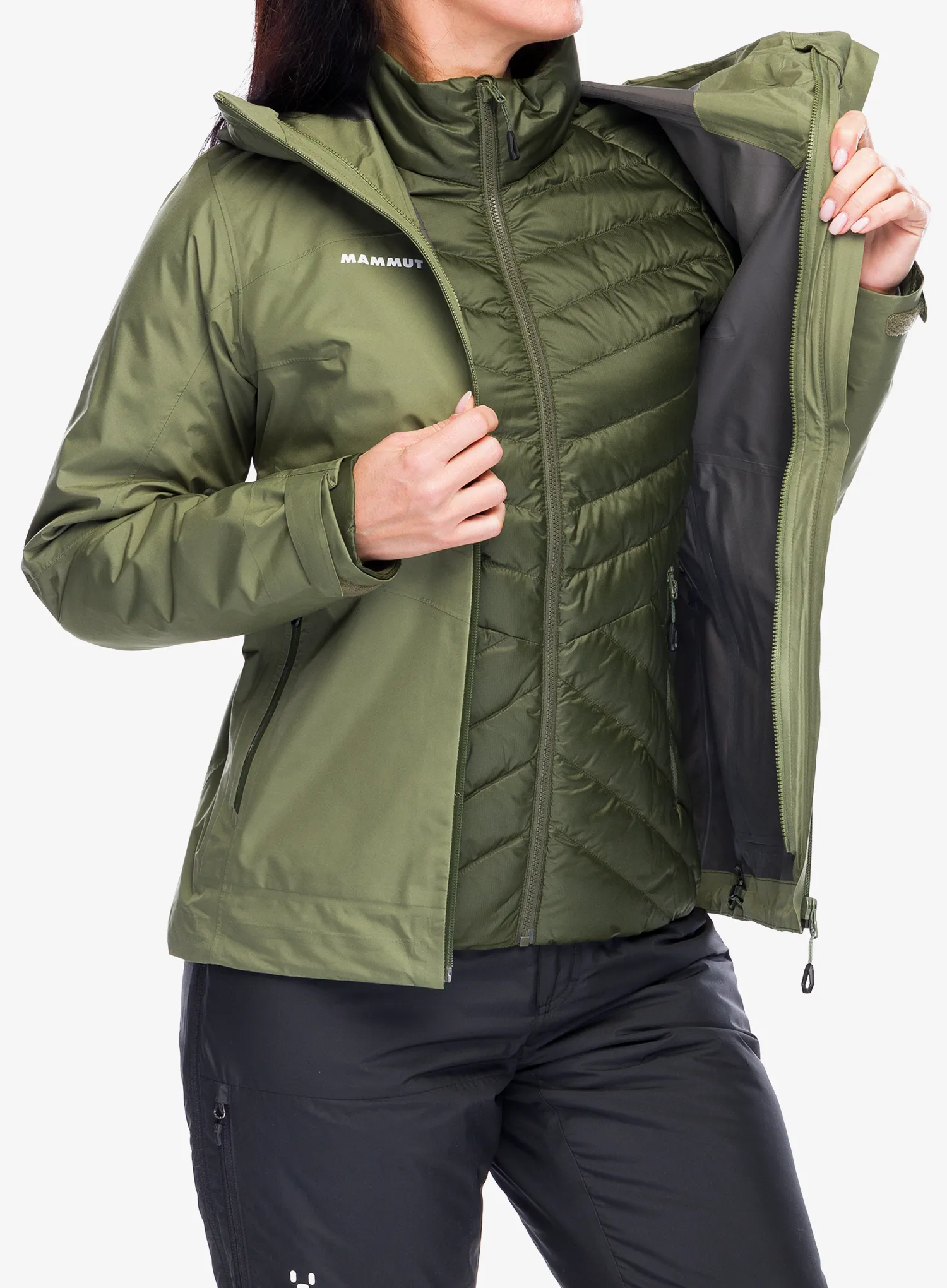 Dámská bunda Mammut Convey 3in1 HS Hooded Jacket - marsh/dark marsh