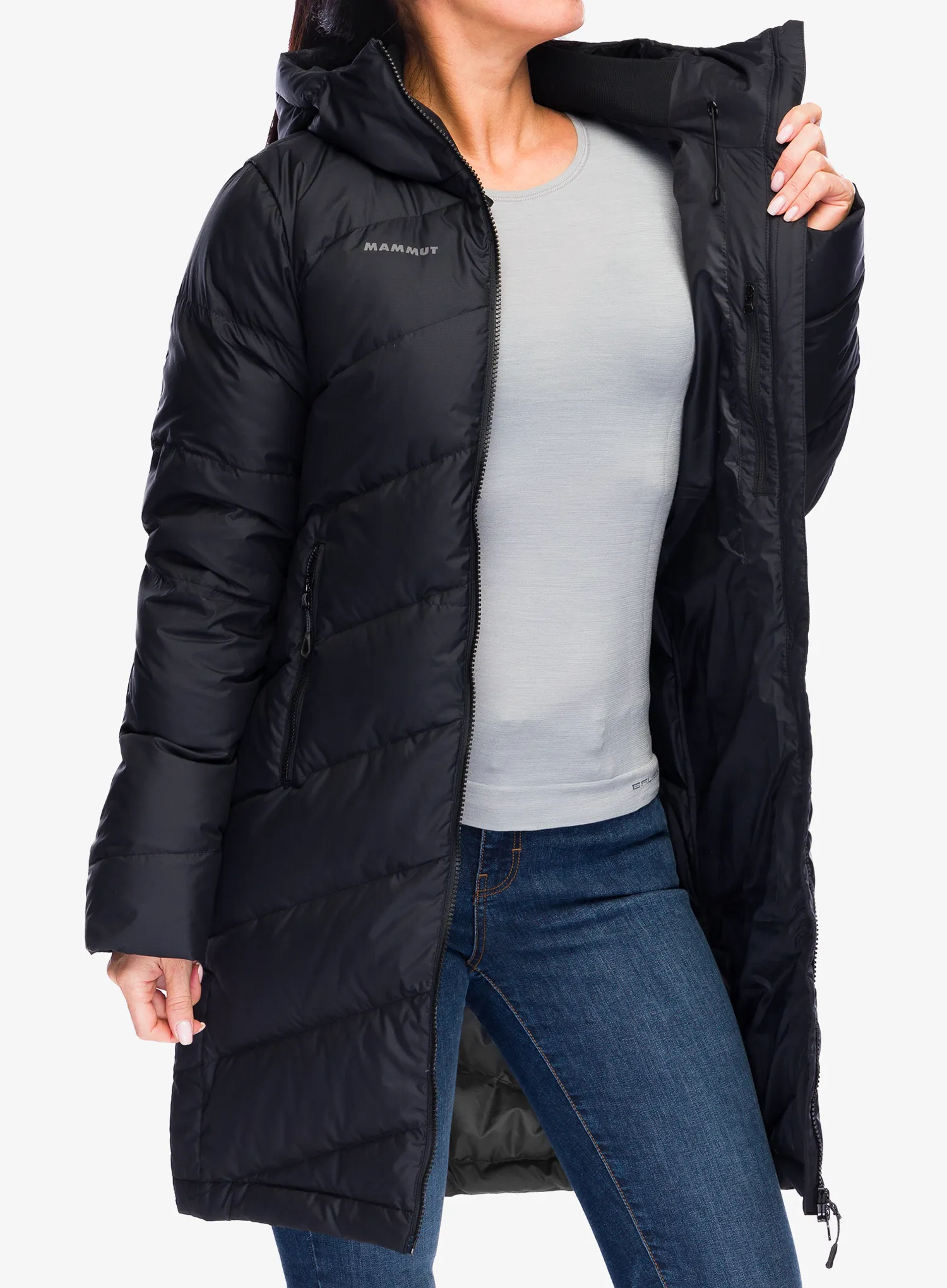 Dámský péřový kabát Mammut Fedoz IN Hooded Parka - black
