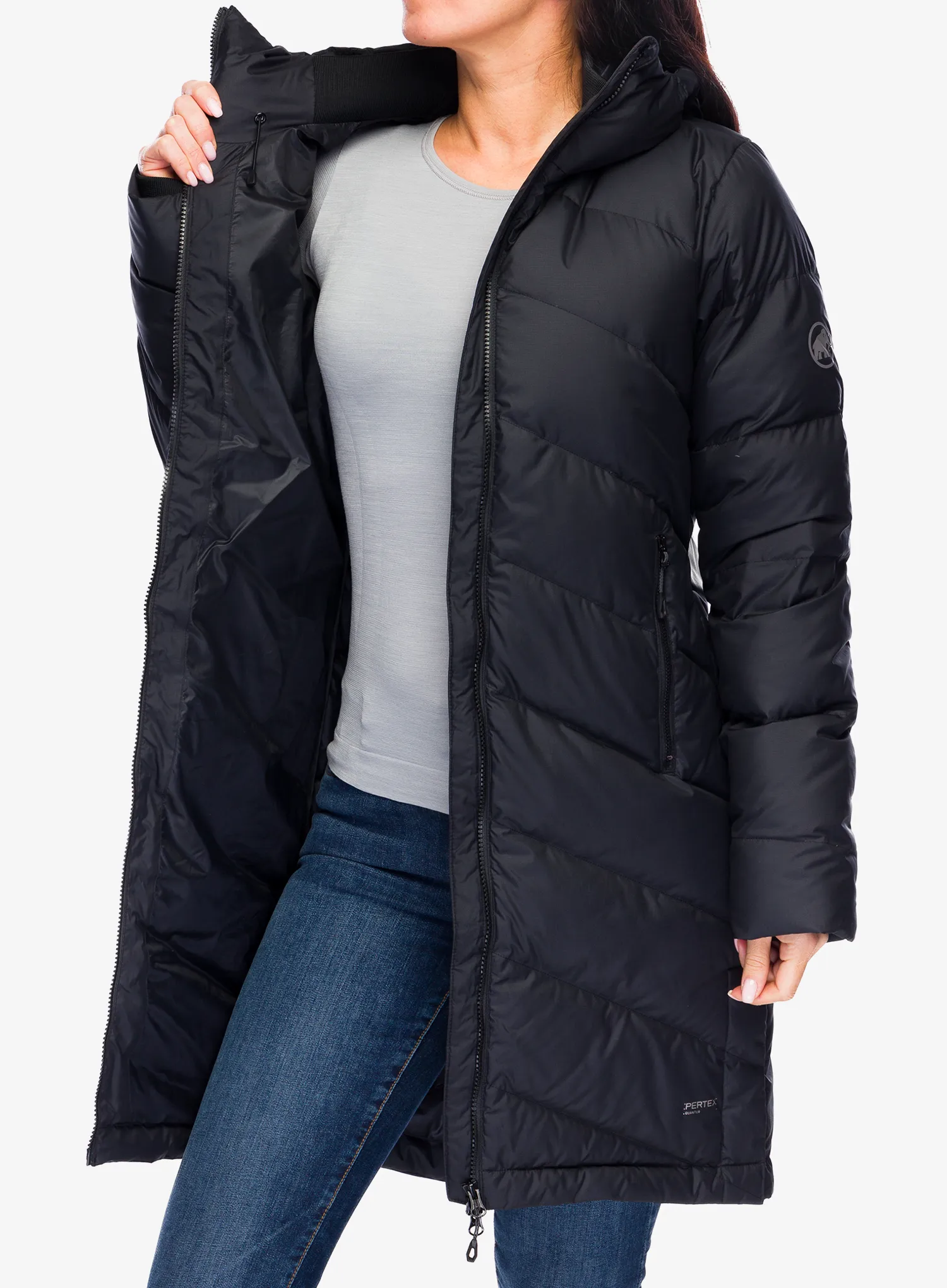 Dámský péřový kabát Mammut Fedoz IN Hooded Parka - black