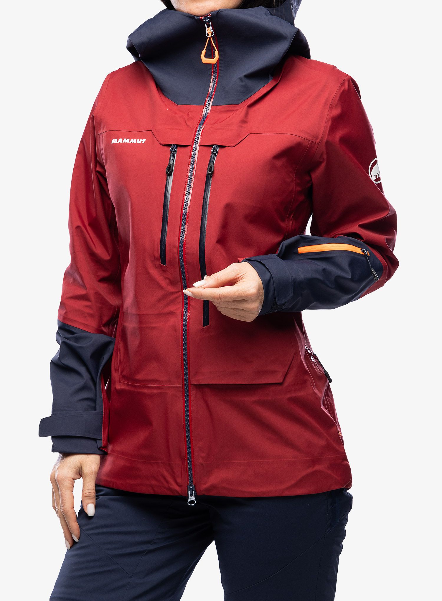 Dámská lyžařská bunda Mammut Haldigrat Air HS Hooded Jacket - blood red/marine