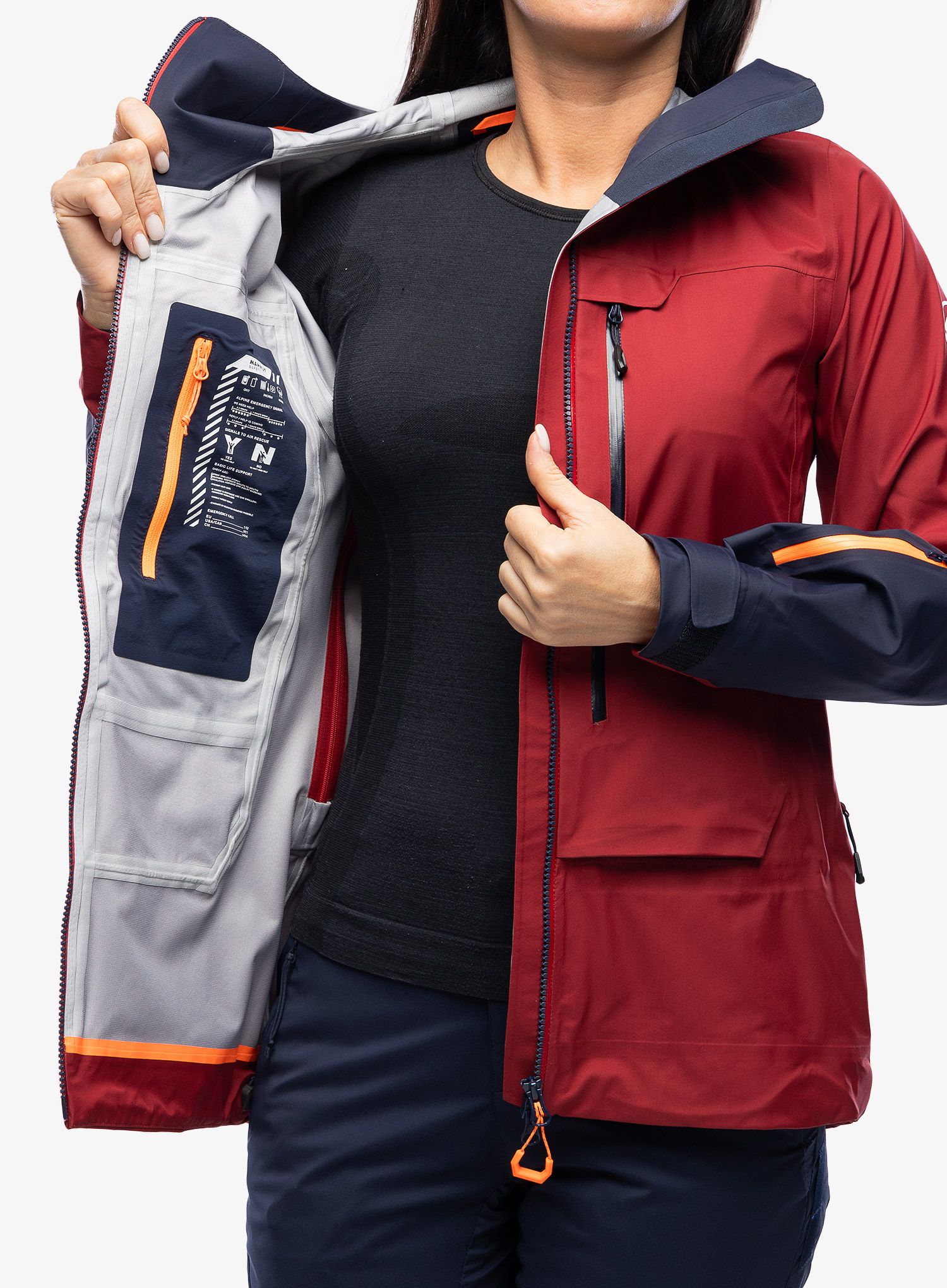 Dámská lyžařská bunda Mammut Haldigrat Air HS Hooded Jacket - blood red/marine