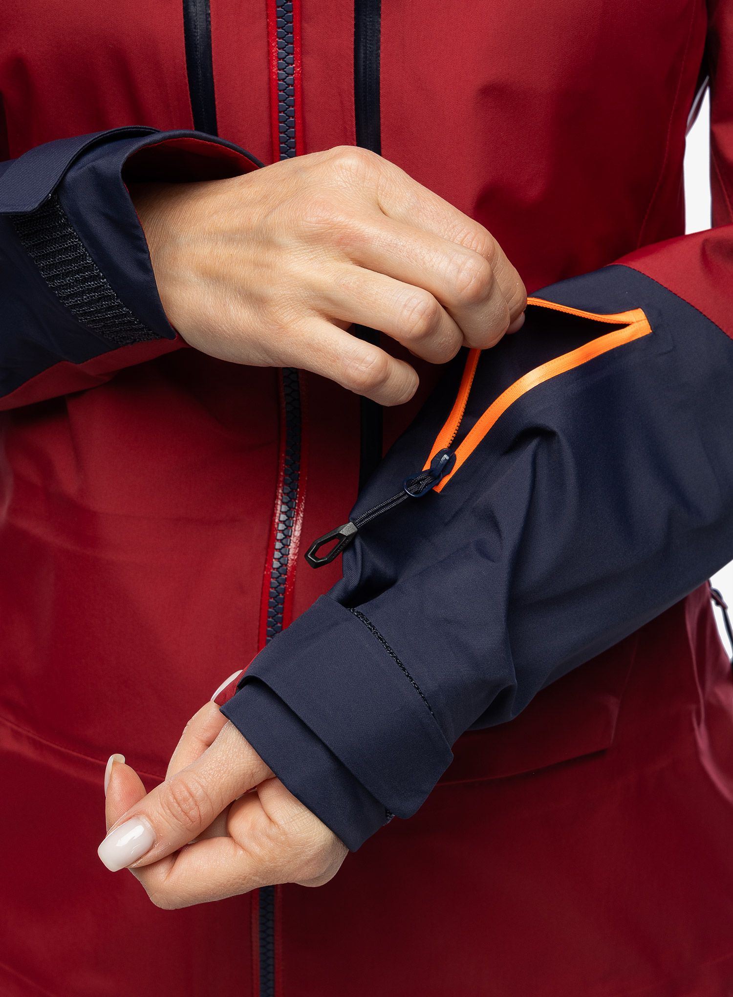 Dámská lyžařská bunda Mammut Haldigrat Air HS Hooded Jacket - blood red/marine