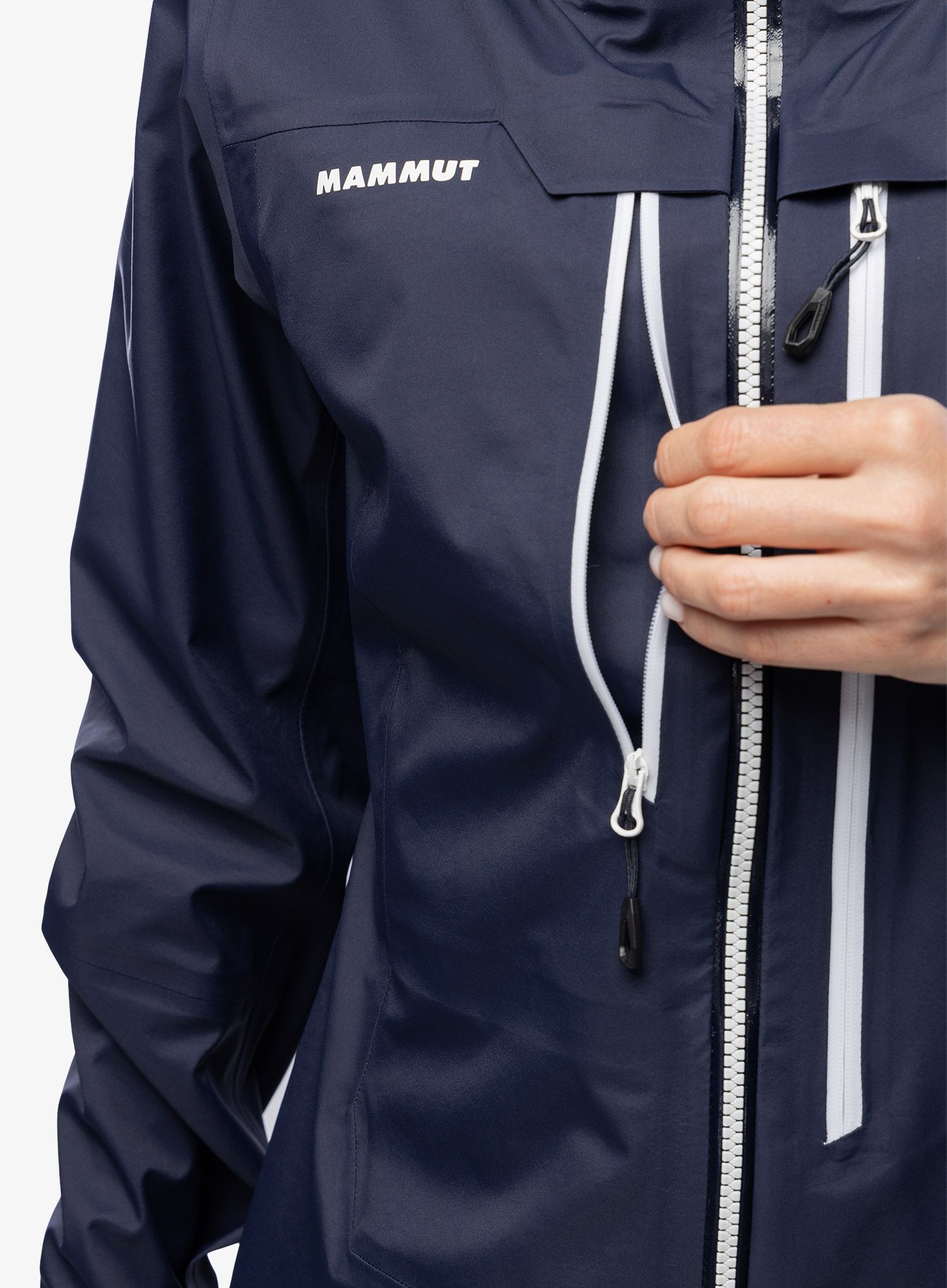 Dámská lyžařská bunda Mammut Haldigrat Air HS Hooded Jacket - marine/white