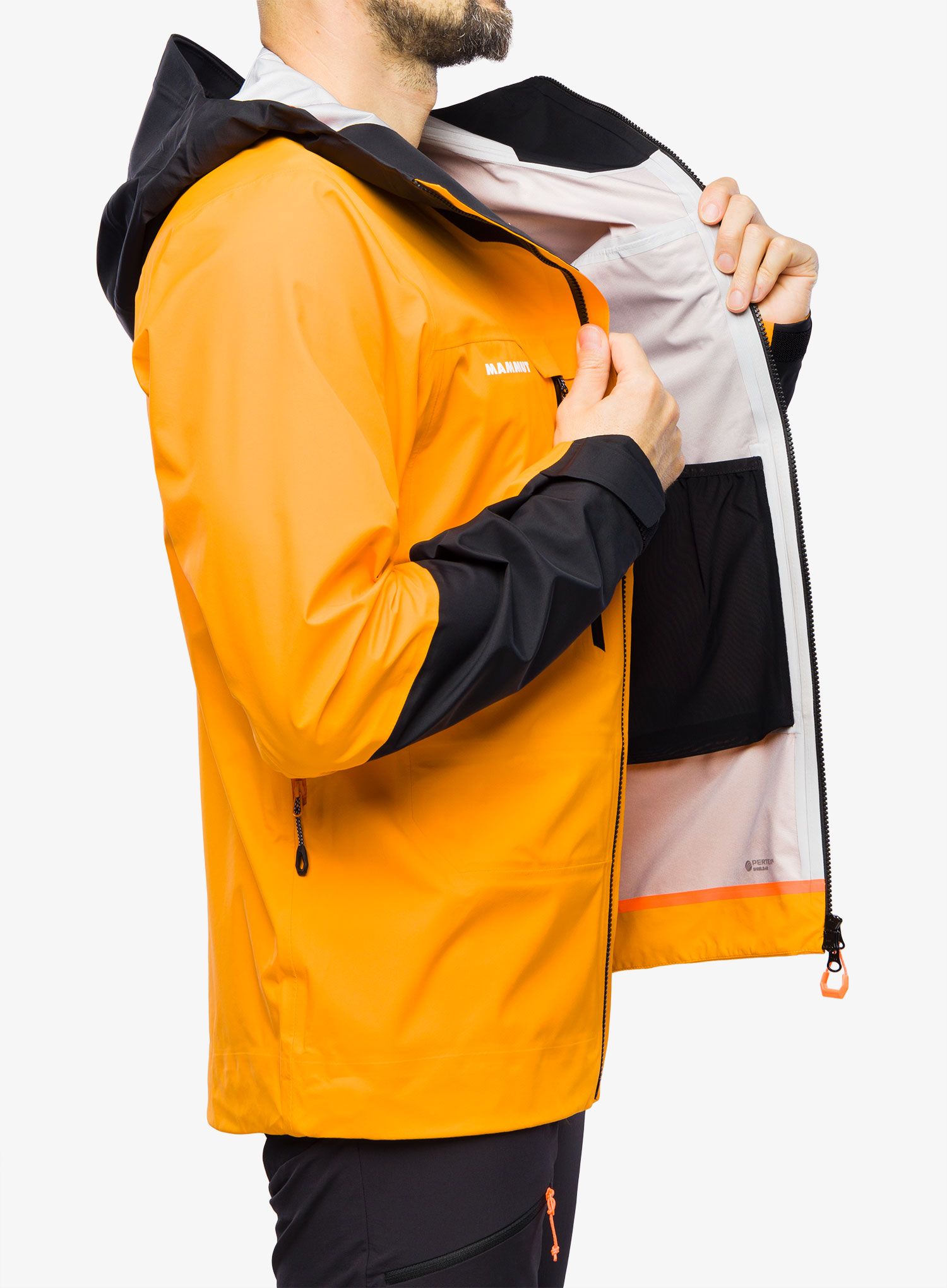 Bunda na lyže Mammut Haldigrat Air HS Hooded Jacket - tangerine/black