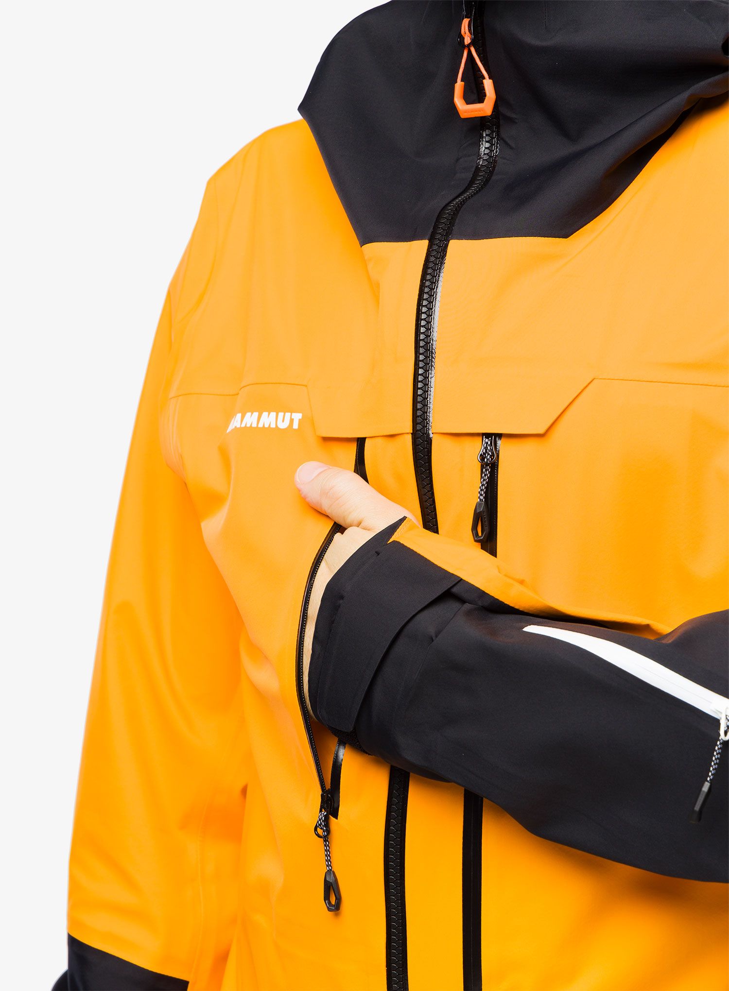 Bunda na lyže Mammut Haldigrat Air HS Hooded Jacket - tangerine/black