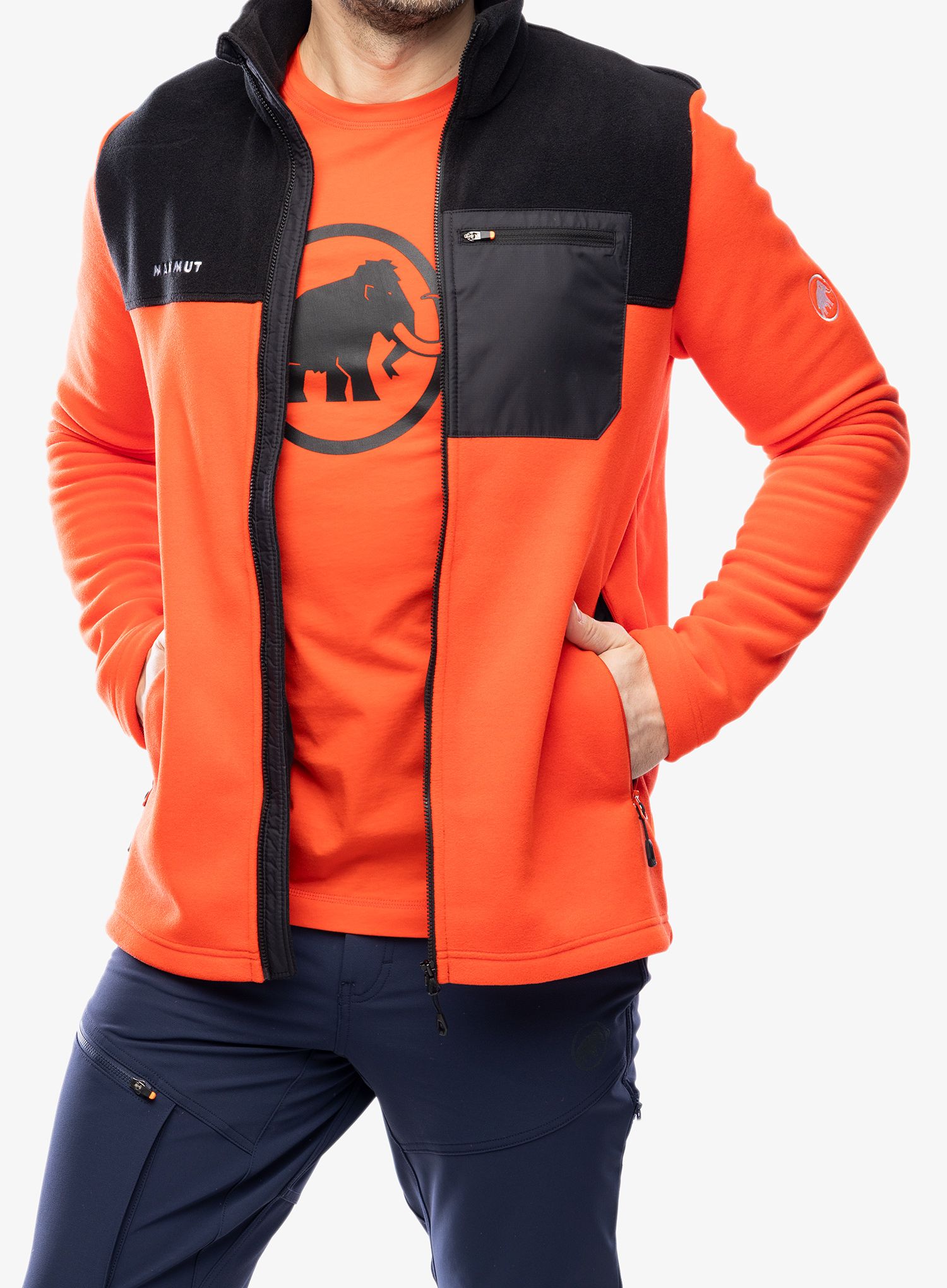 Fleecová bunda Mammut Innominata ML Jacket - mammut red/black