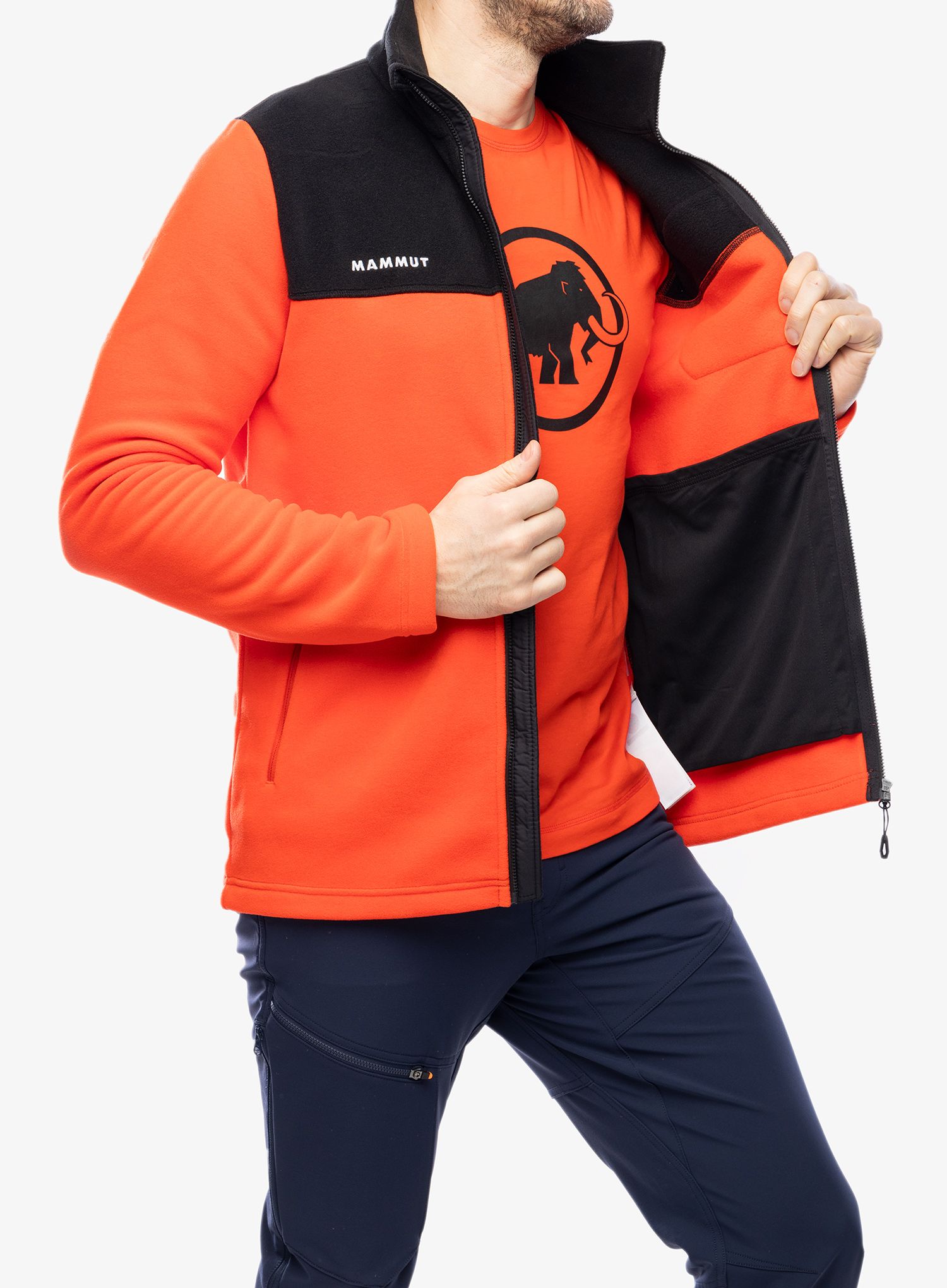 Fleecová bunda Mammut Innominata ML Jacket - mammut red/black