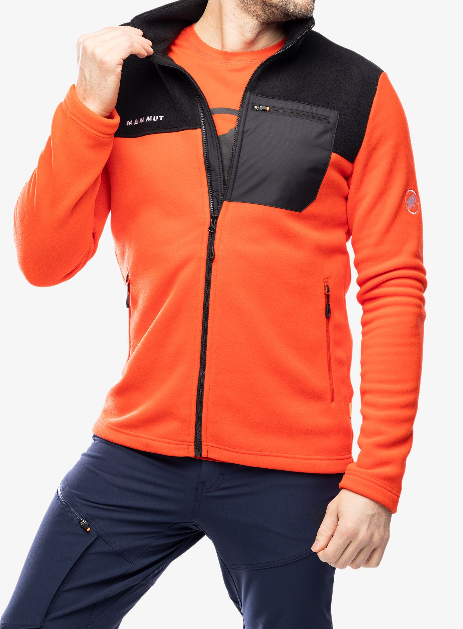 Fleecová bunda Mammut Innominata ML Jacket - mammut red/black