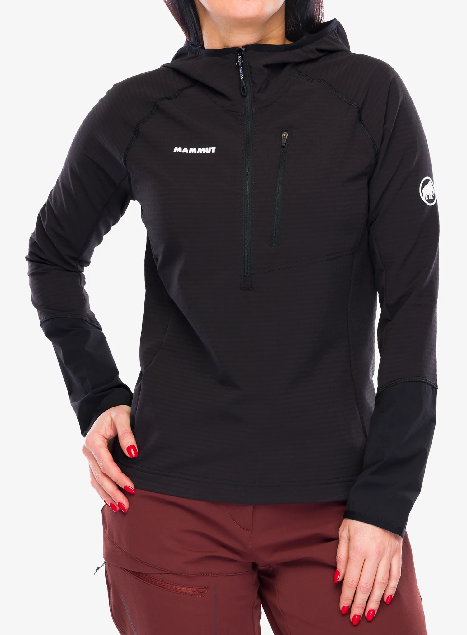 Dámská mikina s kapucí Mammut Madris Light ML Half Zip Hoody - black