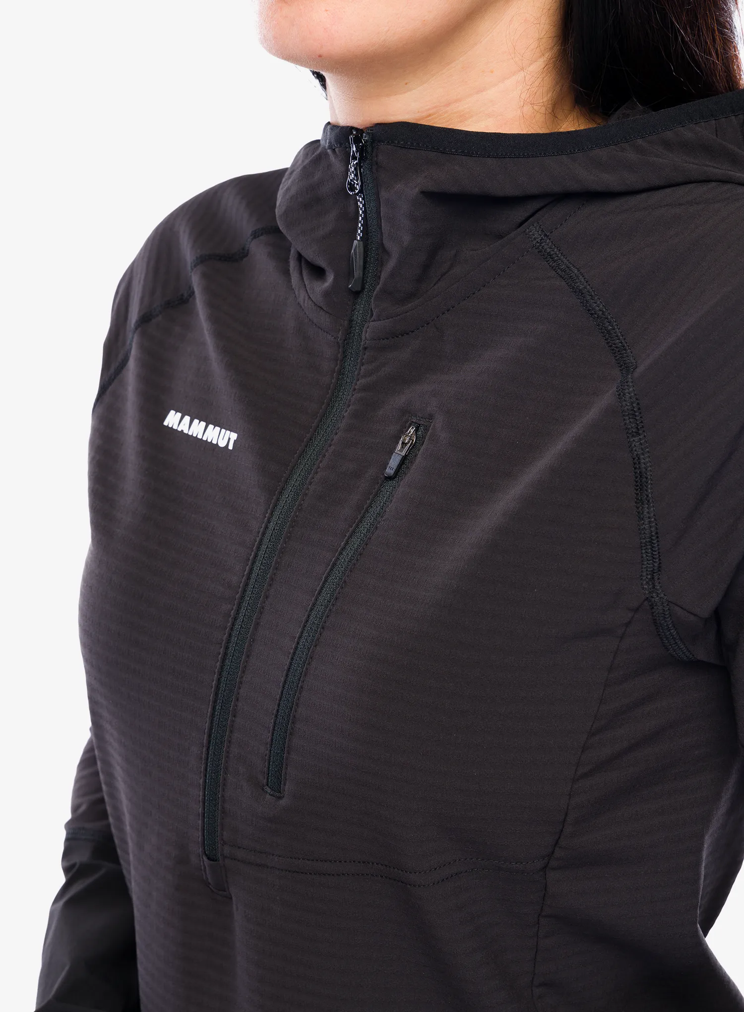 Dámská mikina s kapucí Mammut Madris Light ML Half Zip Hoody - black