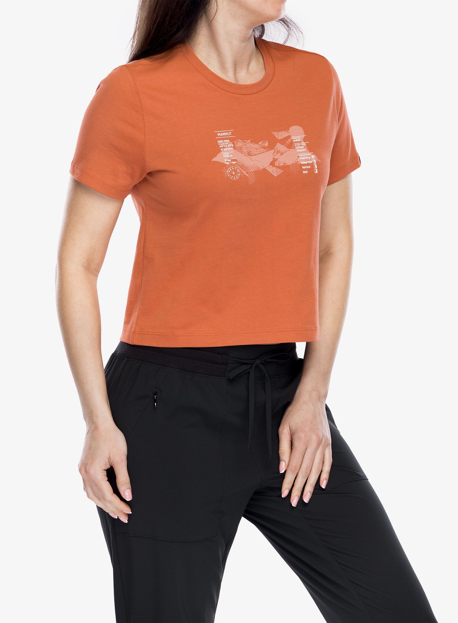 Dámské tričko Mammut Massone T-Shirt Cropped Rocks - brick