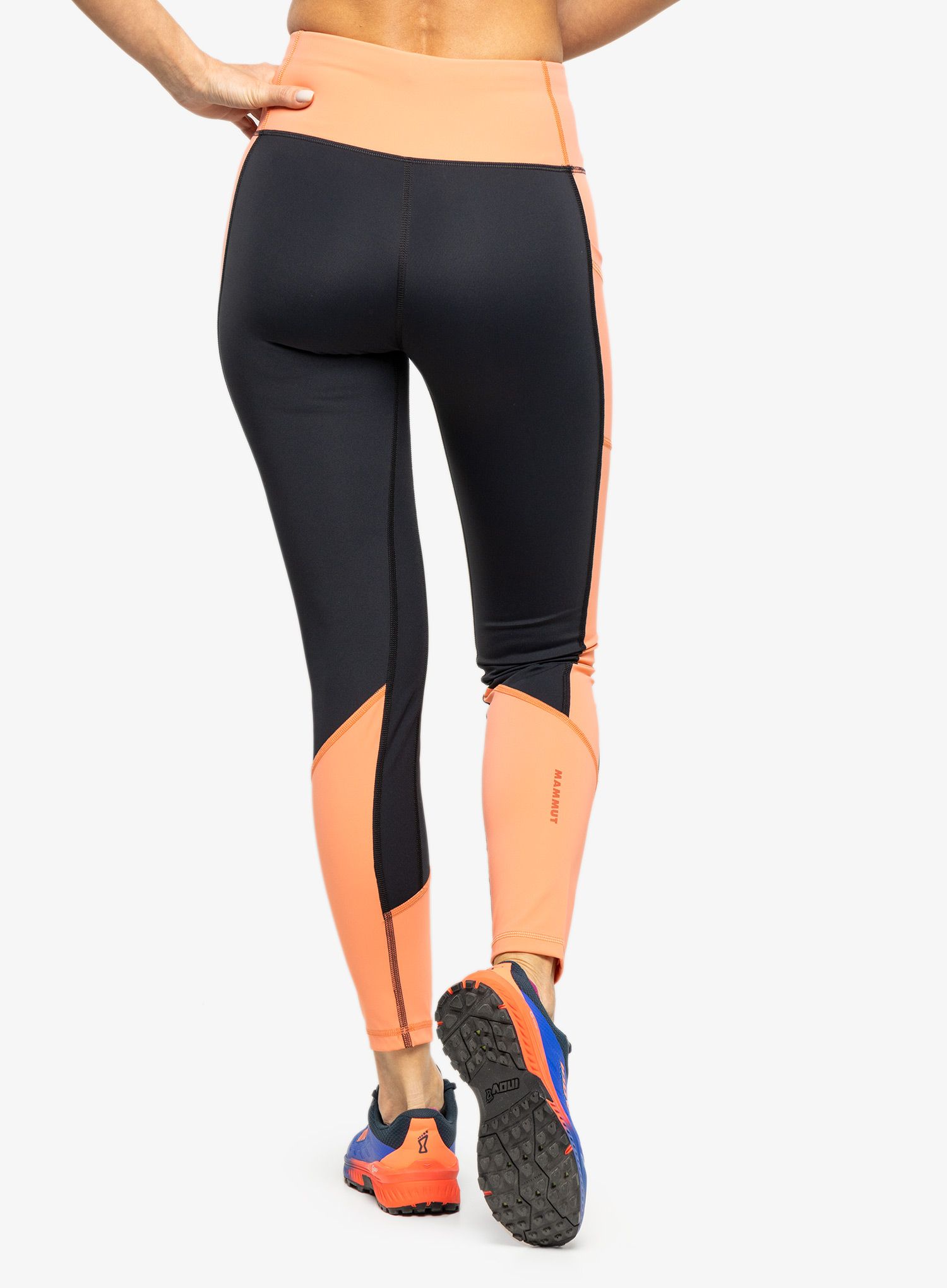 Dámské legíny Mammut Massone Tights - black/salmon