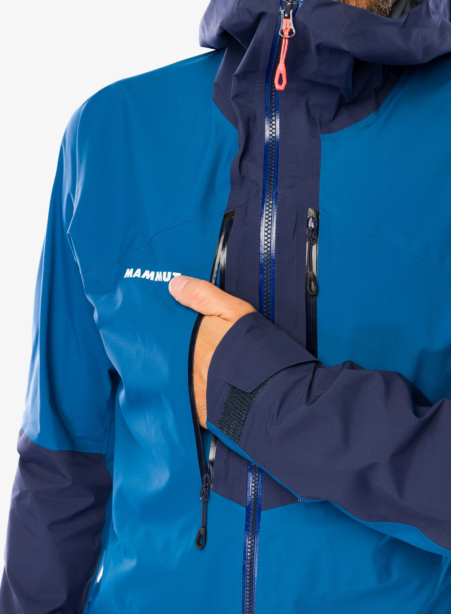 Bunda s membránou Mammut Taiss HS Hooded Jacket - deep ice/marine