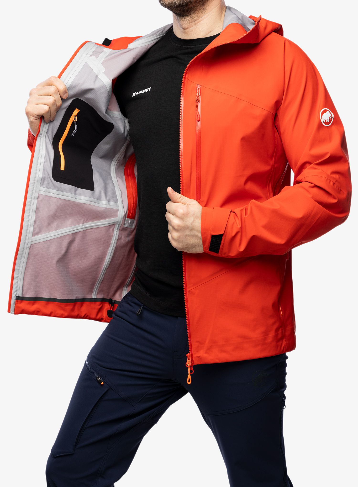 Bunda s membránou Mammut Taiss HS Hooded Jacket - mammut red