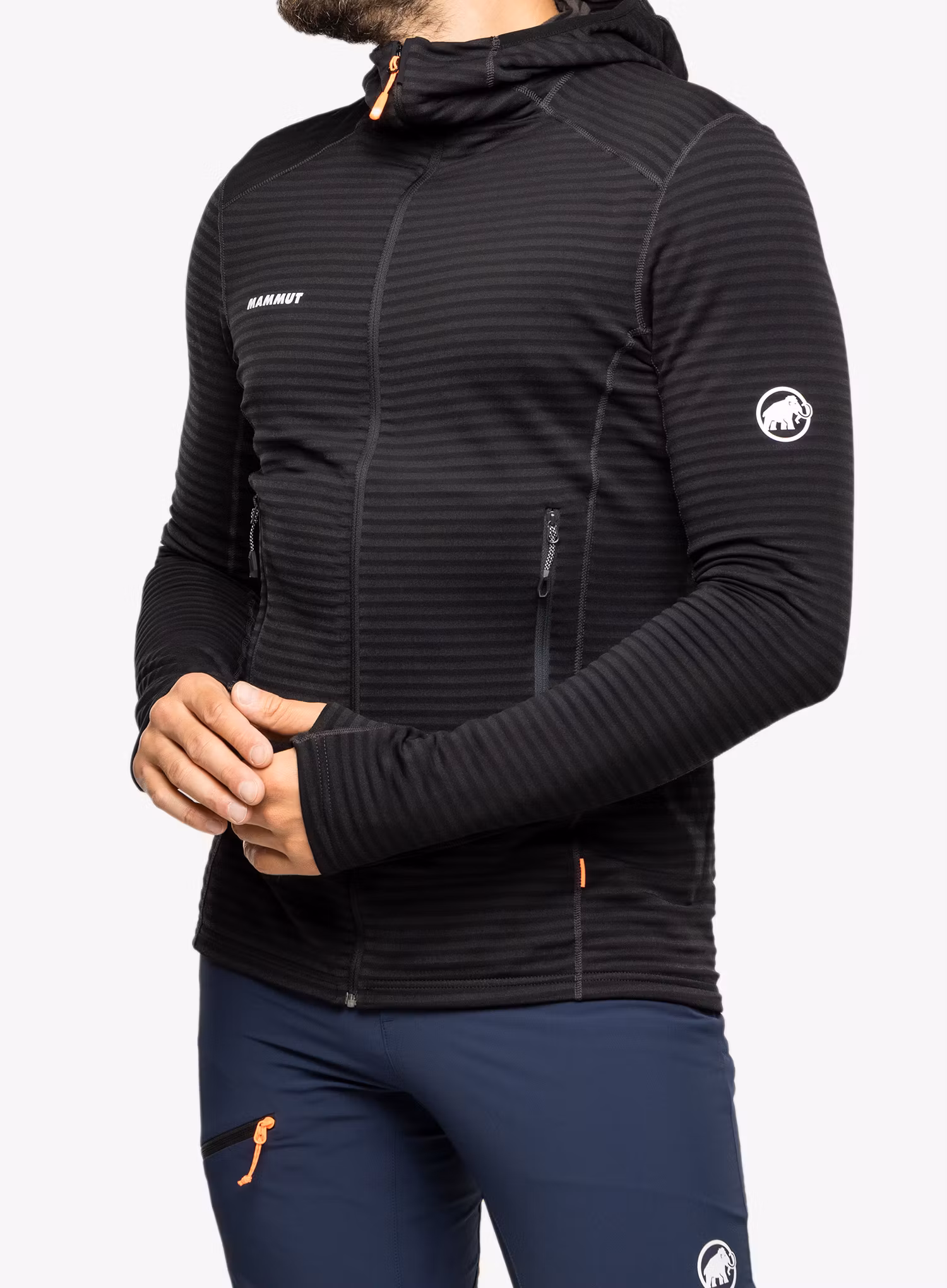 Outdoorova mikina Mammut Taiss Light ML Hooded Jacket - black
