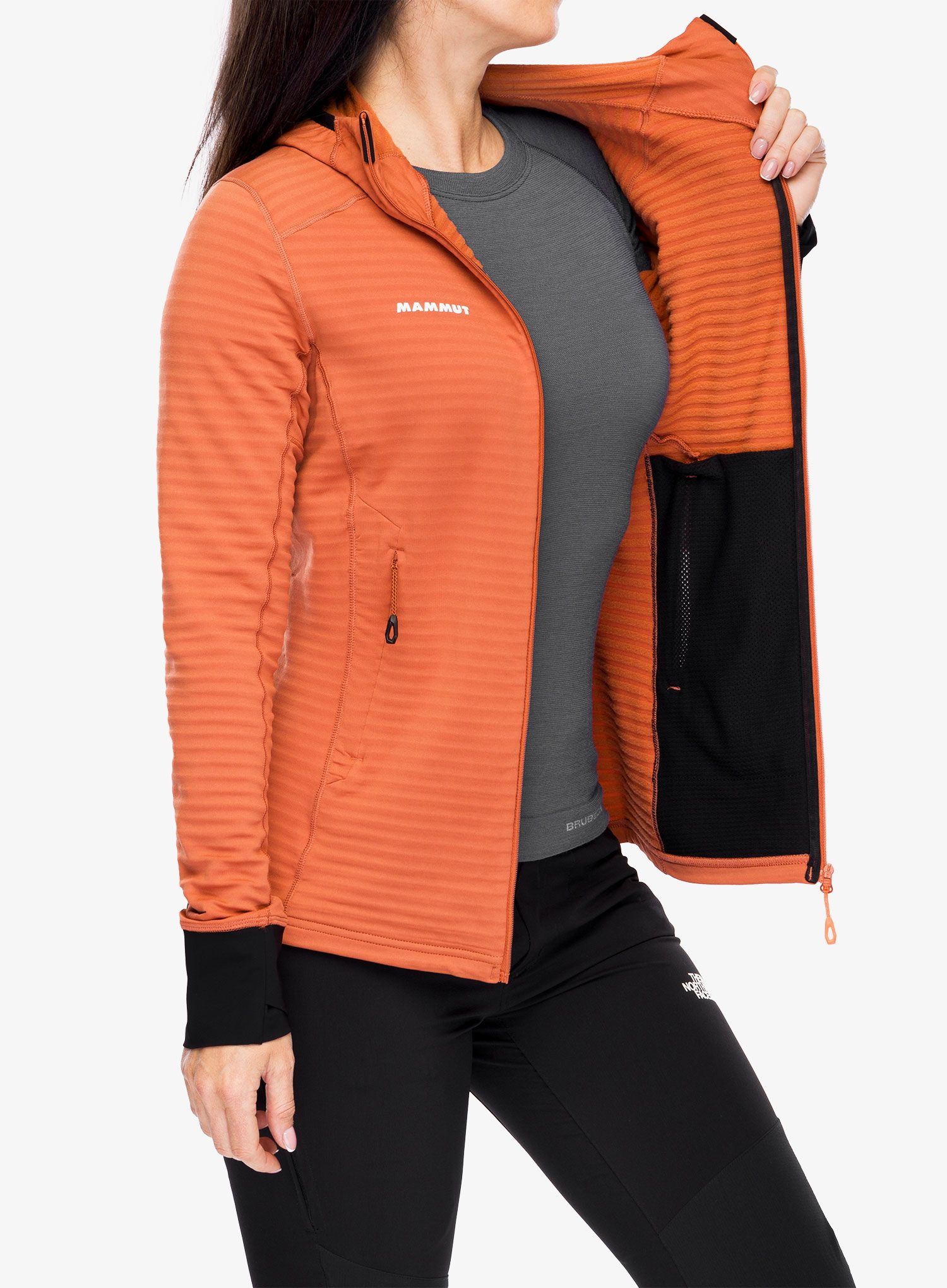 Outdoor mikina dámská Mammut Taiss Light ML Hooded Jacket - brick/black