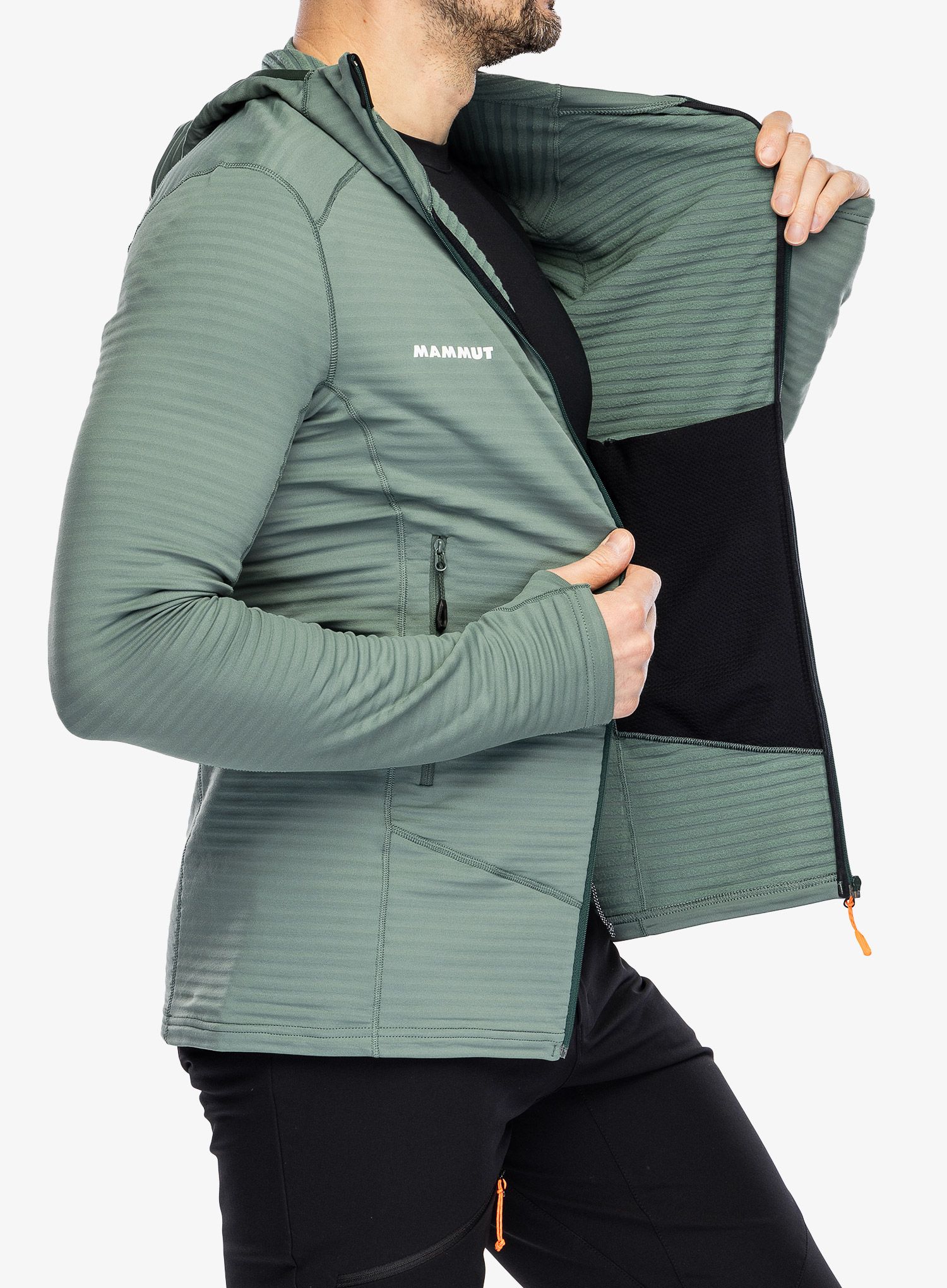 Outdoorova mikina Mammut Taiss Light ML Hooded Jacket - dark jade/woods