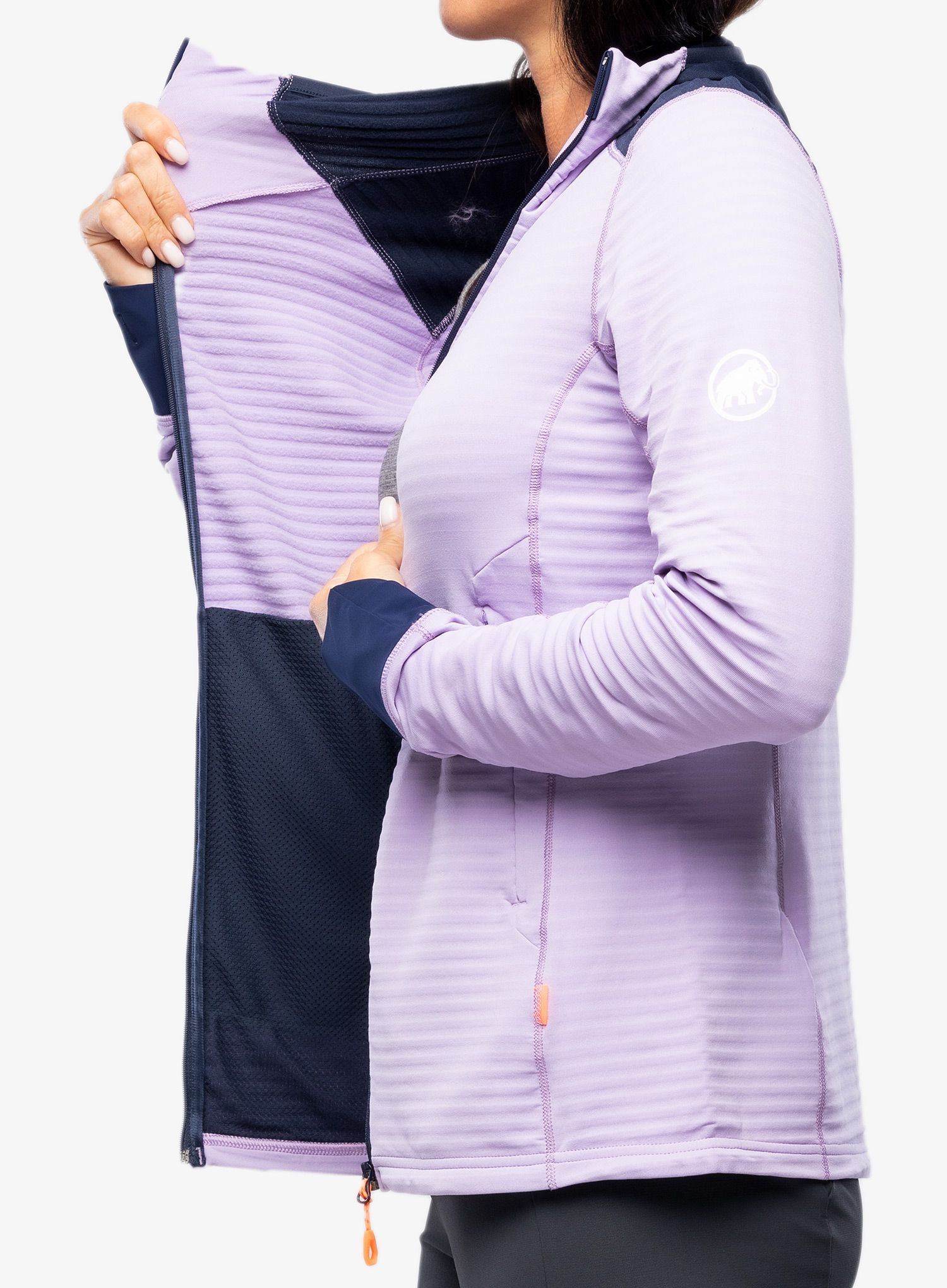 Dámská mikina s kapucí Mammut Taiss Light ML Hooded Jacket - supernova/marine