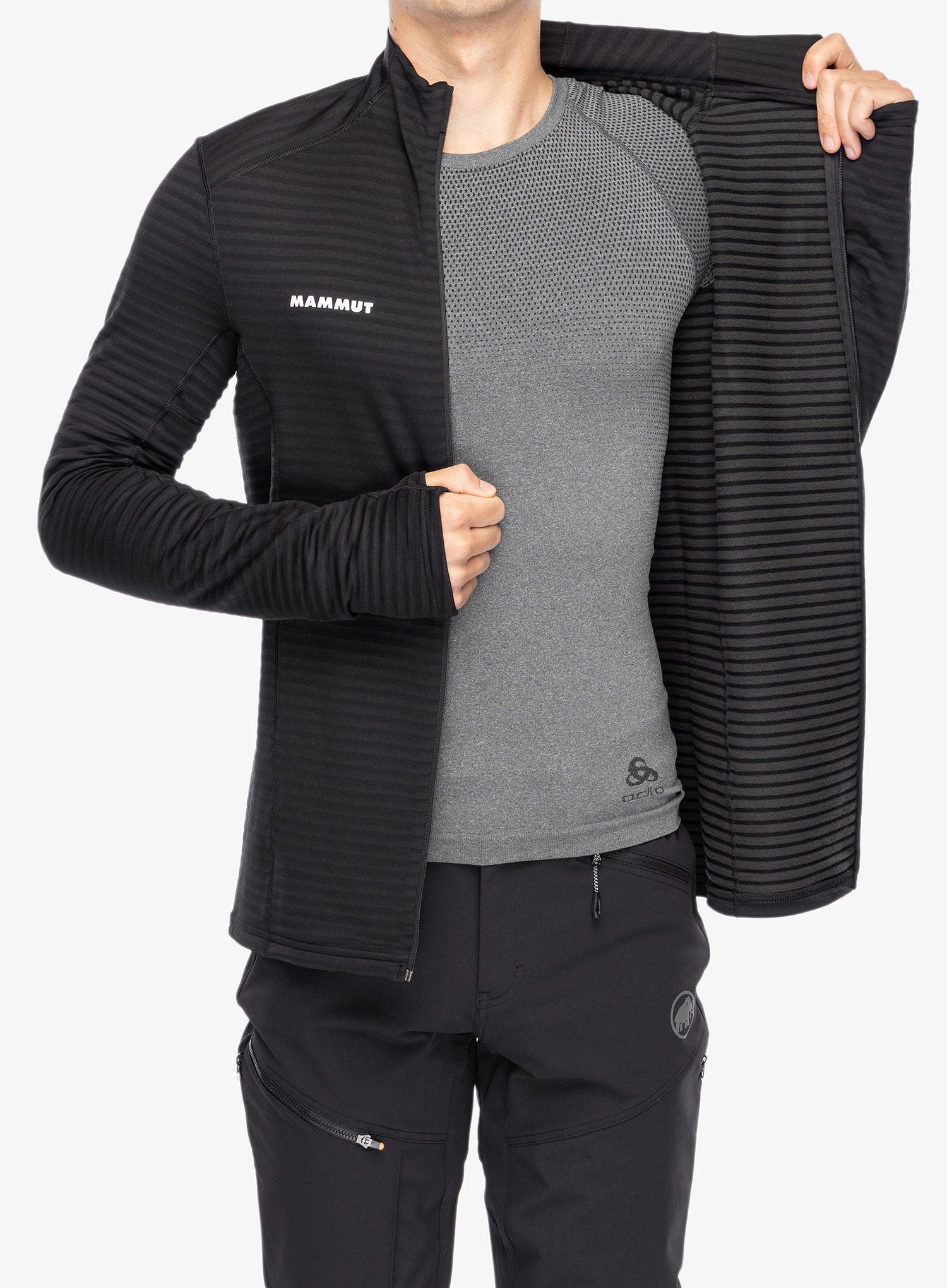 Rozepínací mikina Mammut Taiss Light ML Jacket - black