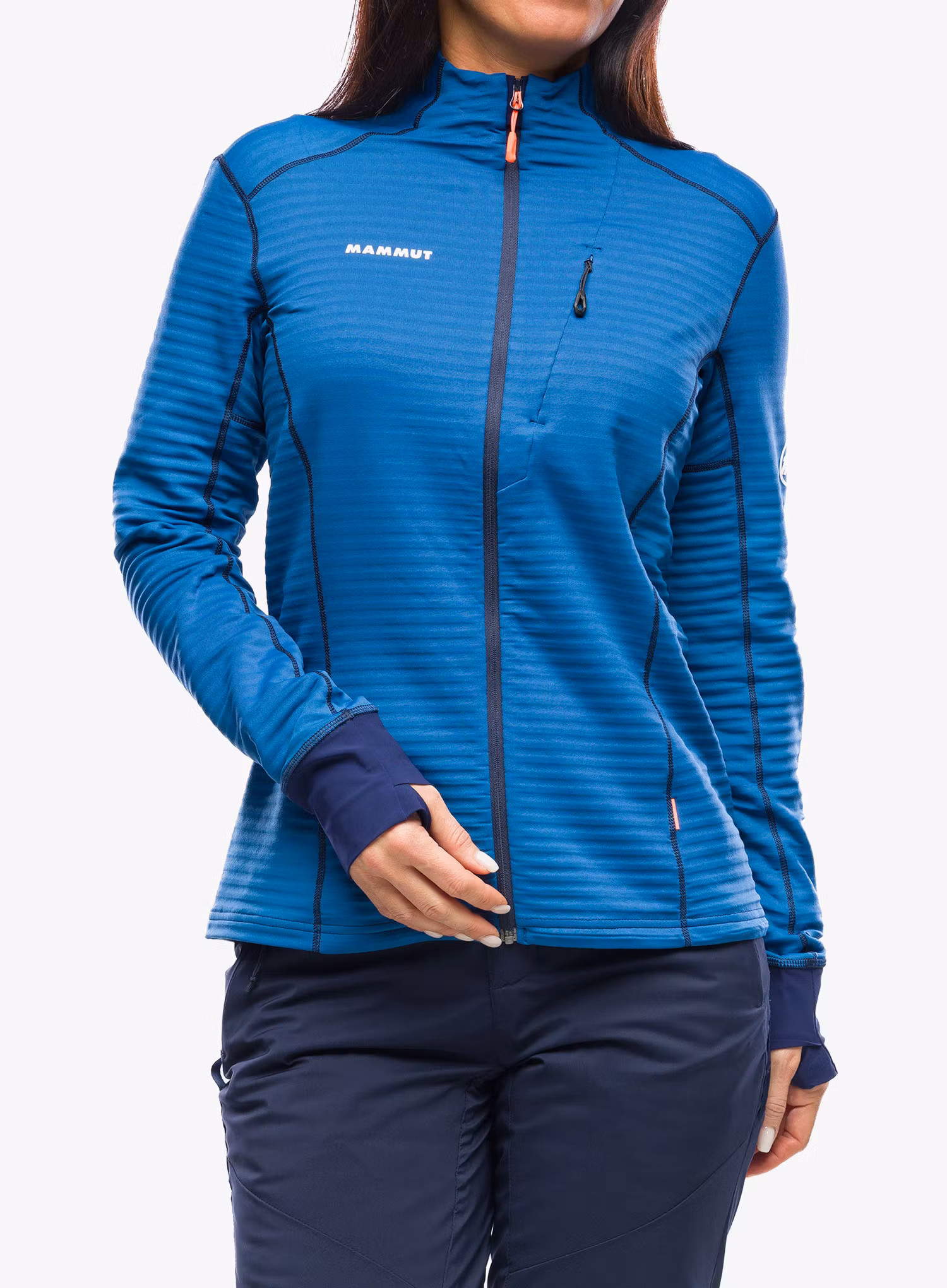 Mikina dámská bez kapuce Mammut Taiss Light ML Jacket - deep ice/marine