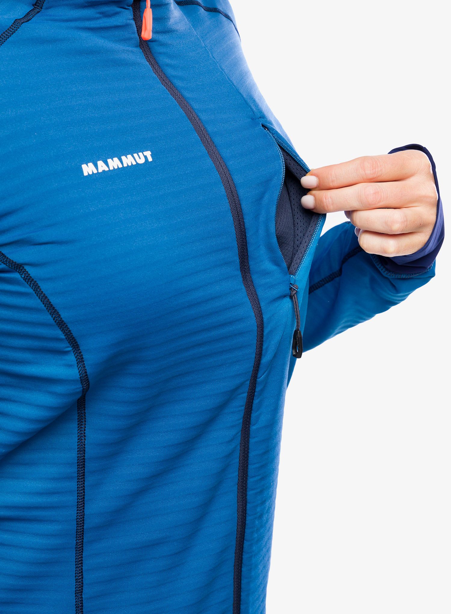 Mikina dámská bez kapuce Mammut Taiss Light ML Jacket - deep ice/marine