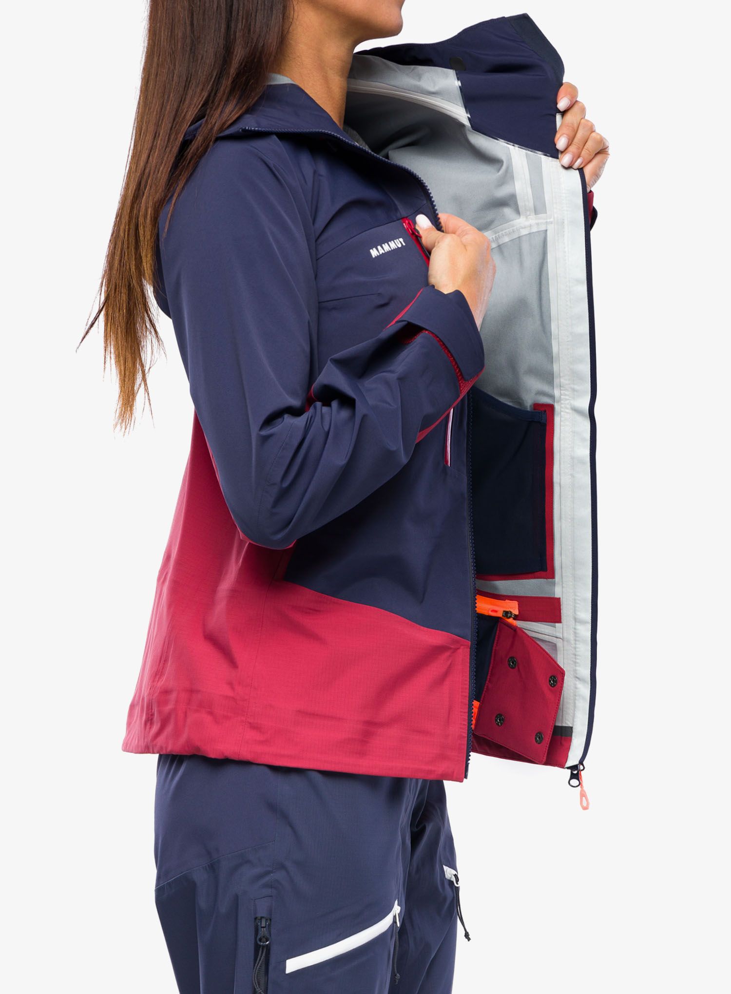 Dámská bunda na hory Mammut Taiss Pro HS Hooded Jacket - blood red/marine