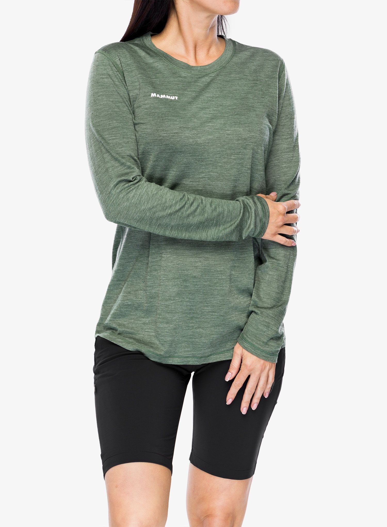 Dámská mikina Mammut Tree Wool FL Longsleeve - drk jade melange