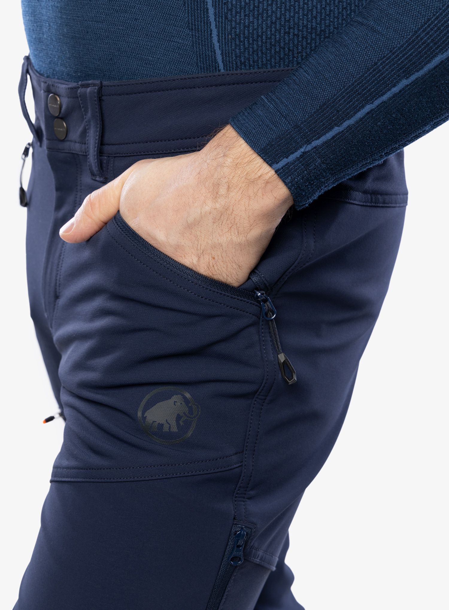 Softshellové kalhoty pánské Mammut Zinal Guide SO Hybrid Pants - marine