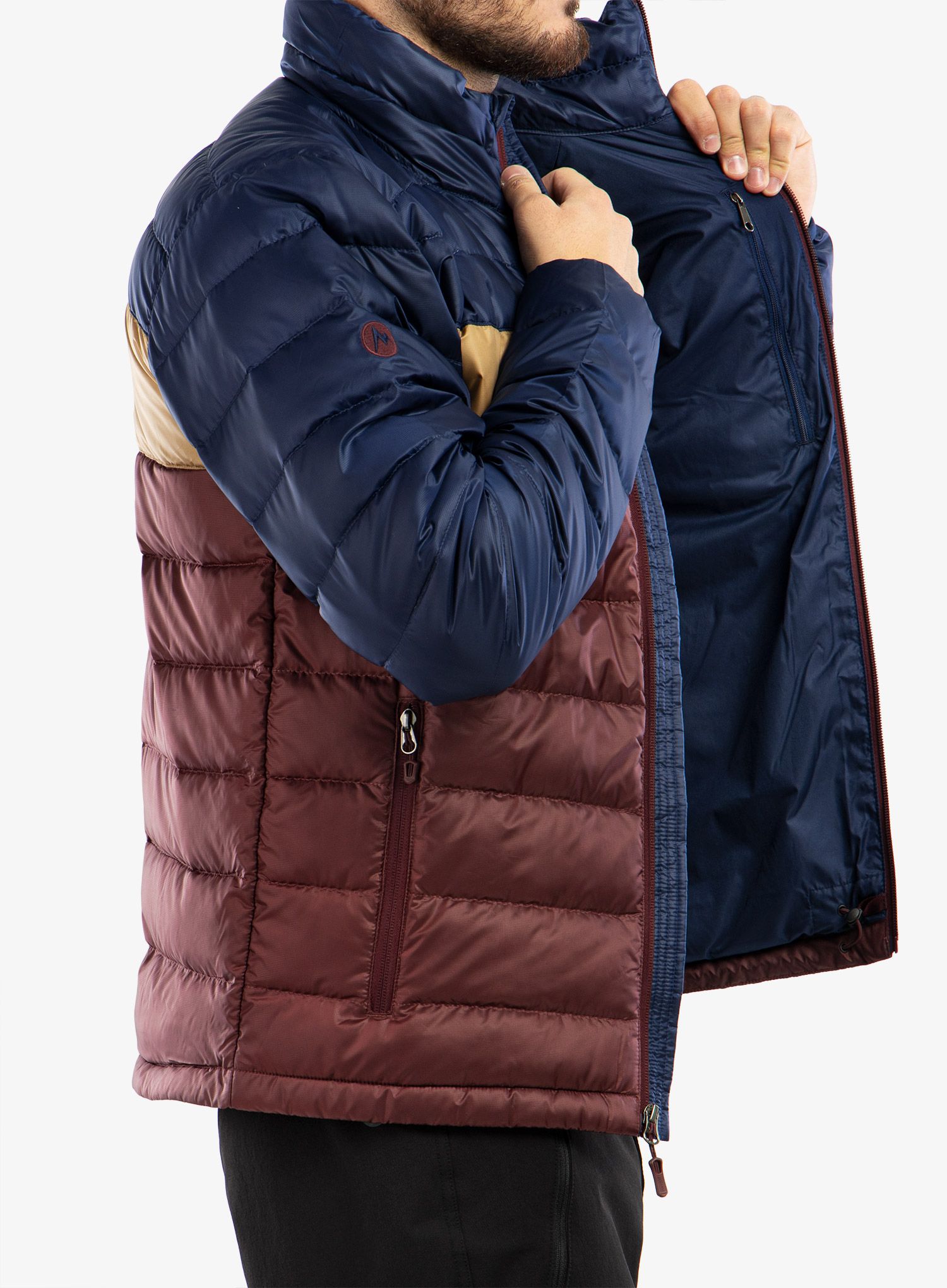 Péřová bunda Marmot Ares Jacket - arctic navy/shetland