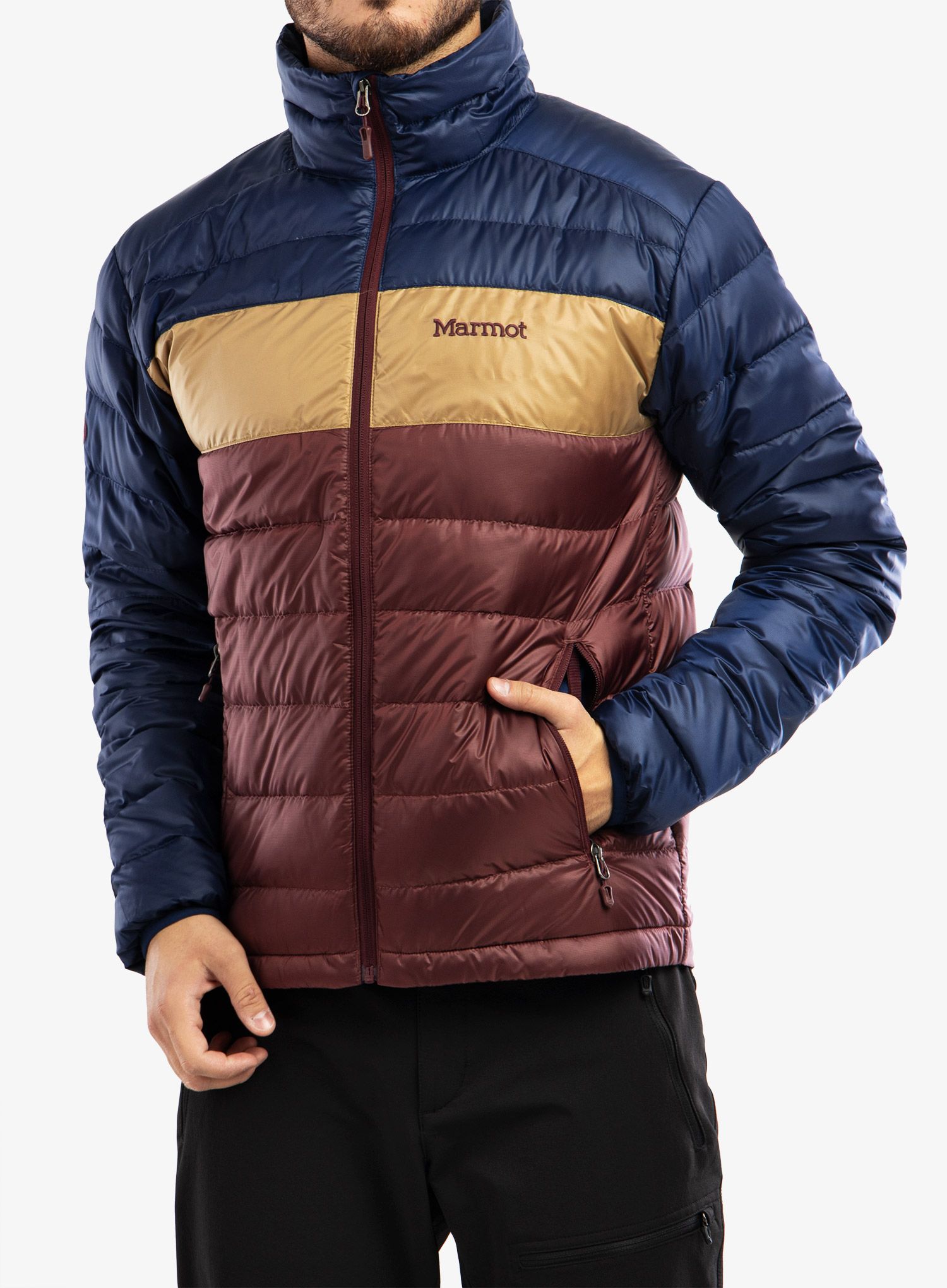 Péřová bunda Marmot Ares Jacket - arctic navy/shetland