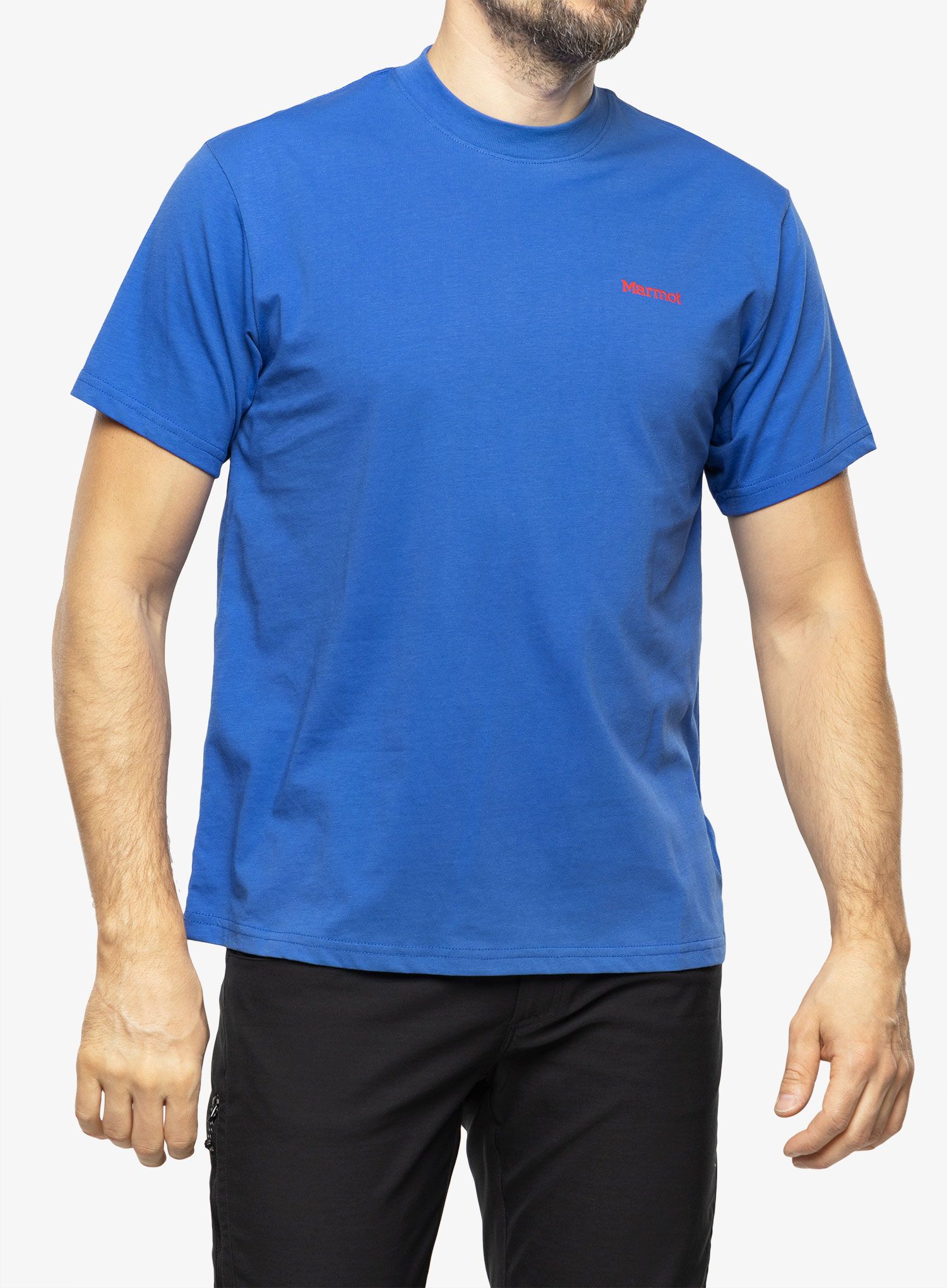 Tričko s potiskem Marmot Dot Tee SS - trail blue