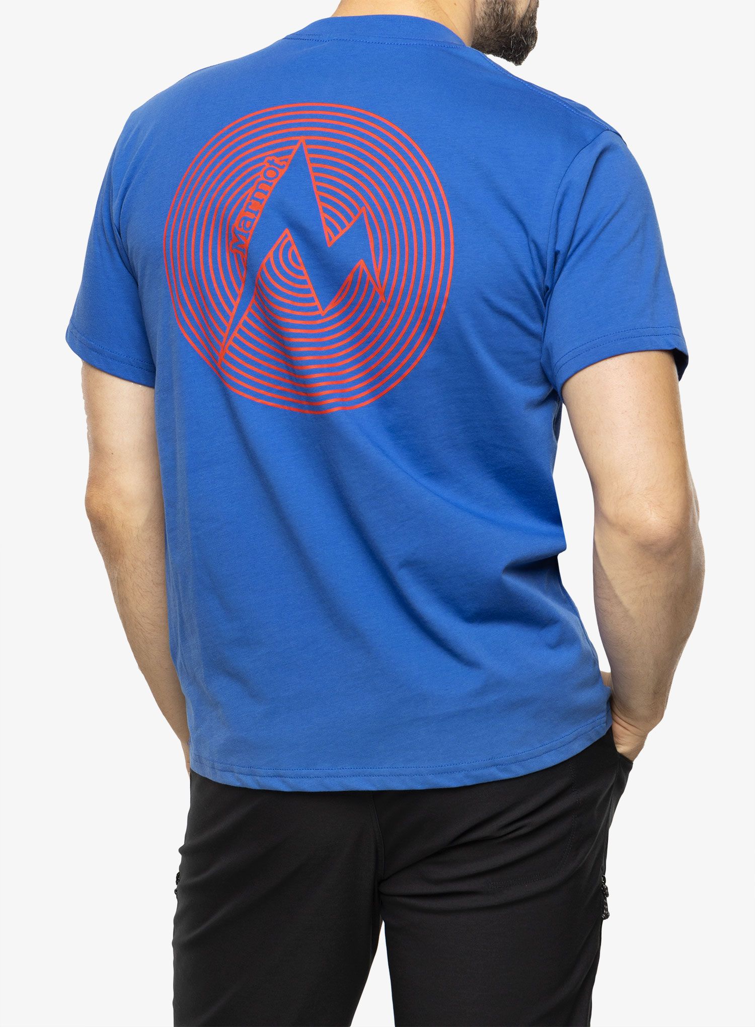 Tričko s potiskem Marmot Dot Tee SS - trail blue