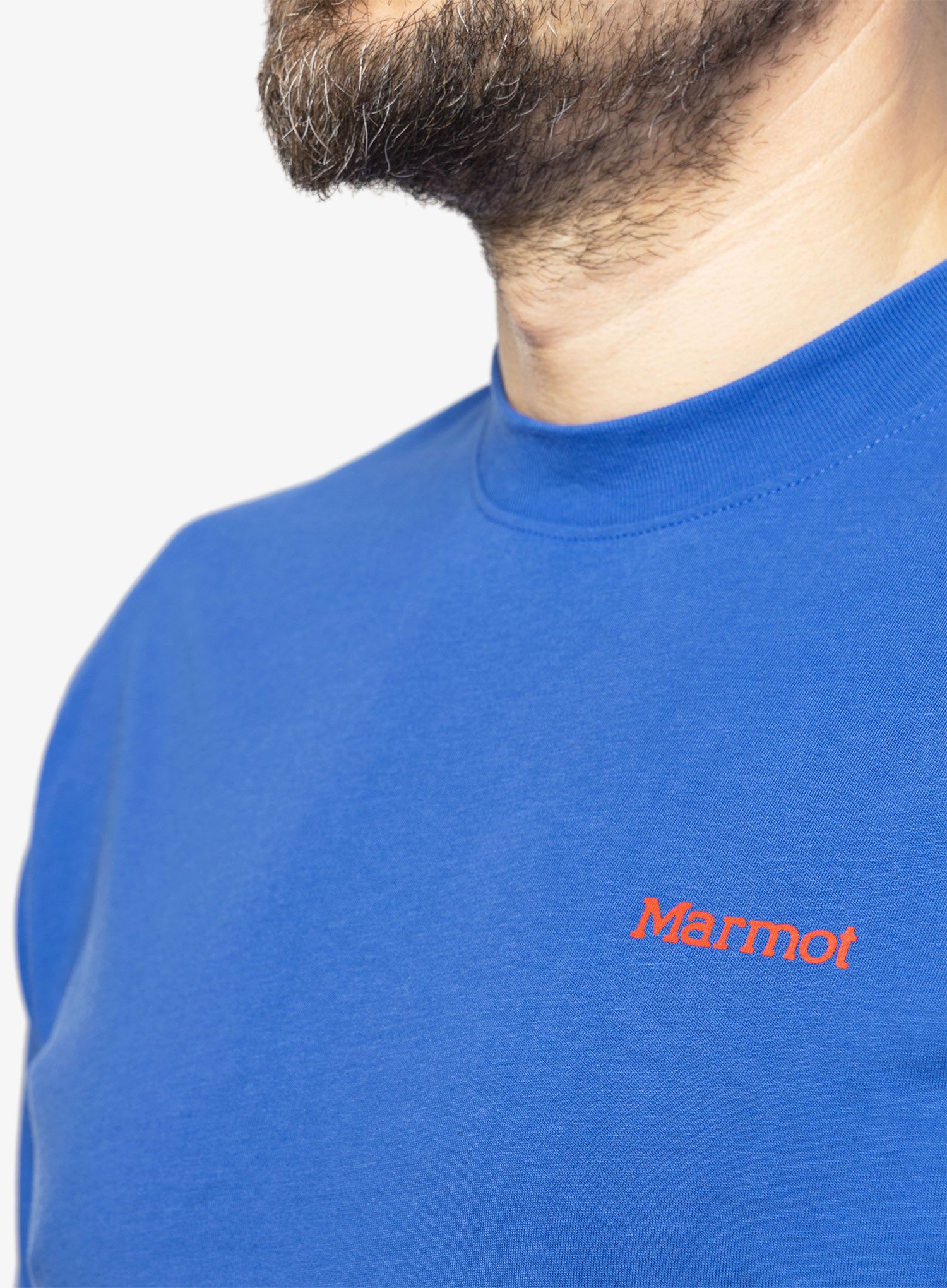 Tričko s potiskem Marmot Dot Tee SS - trail blue