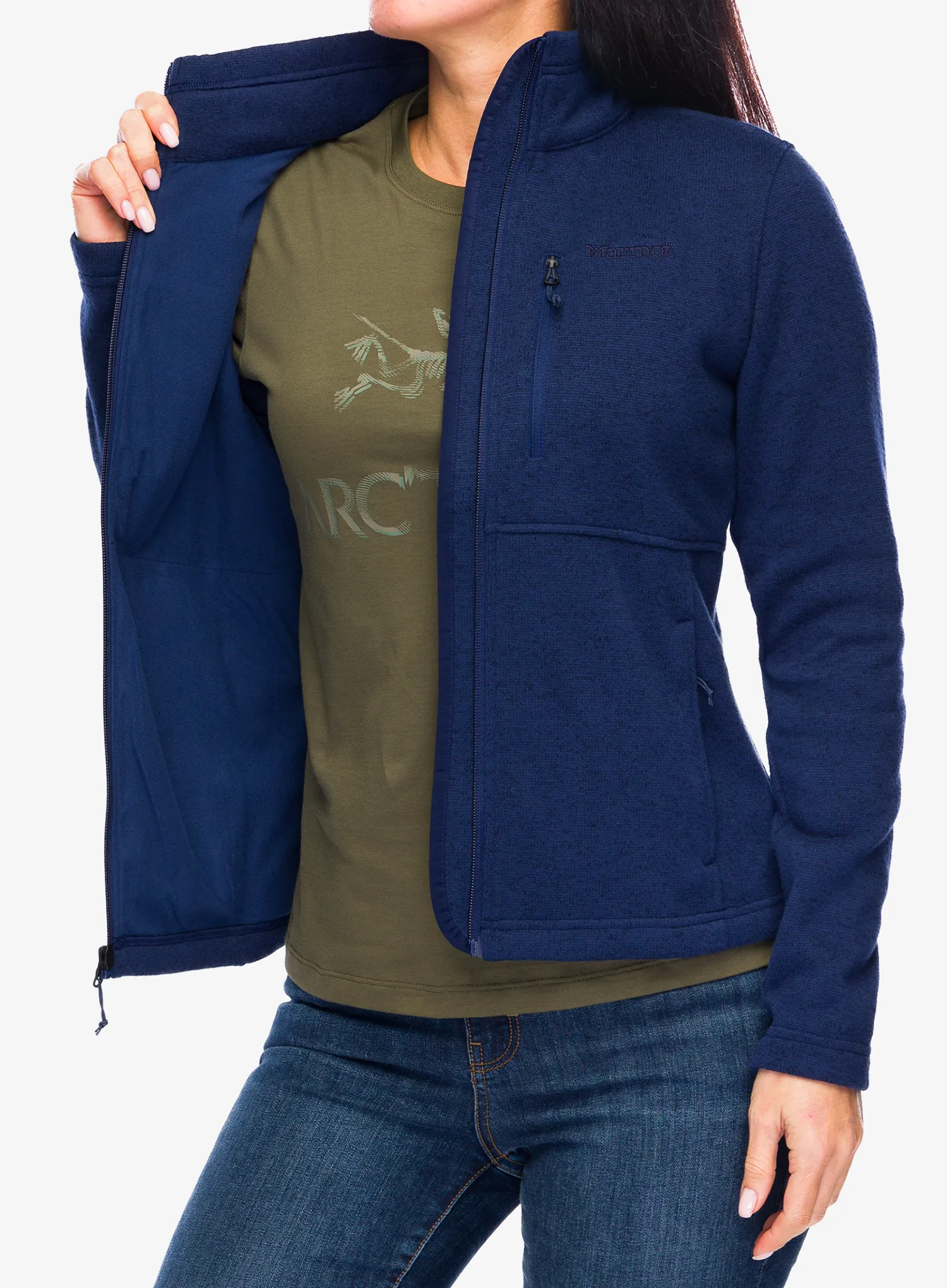 Dámská mikina se zipem Marmot Drop Line Jacket - arctic navy