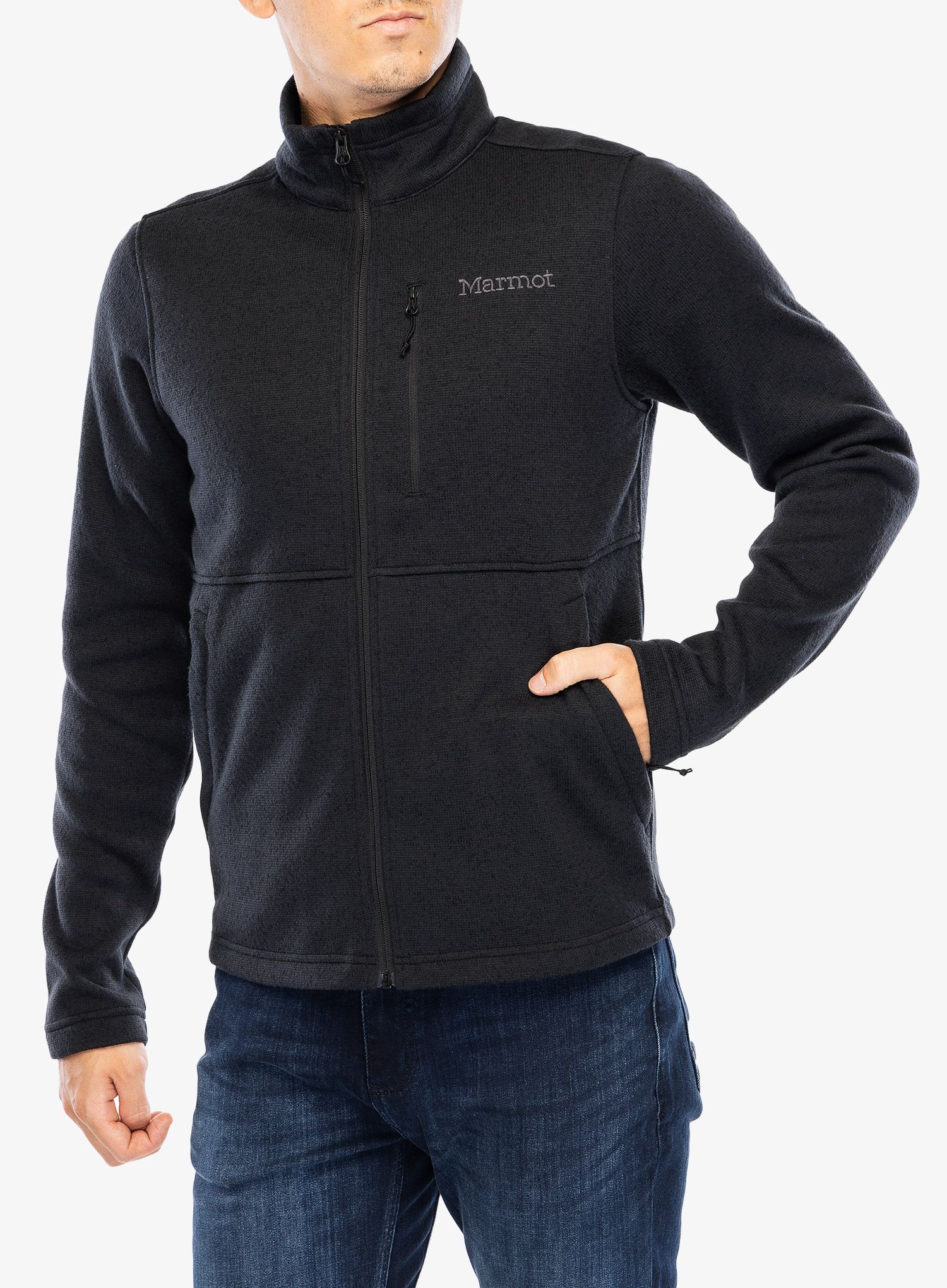 Mikina se zipem Marmot Drop Line Jacket - black