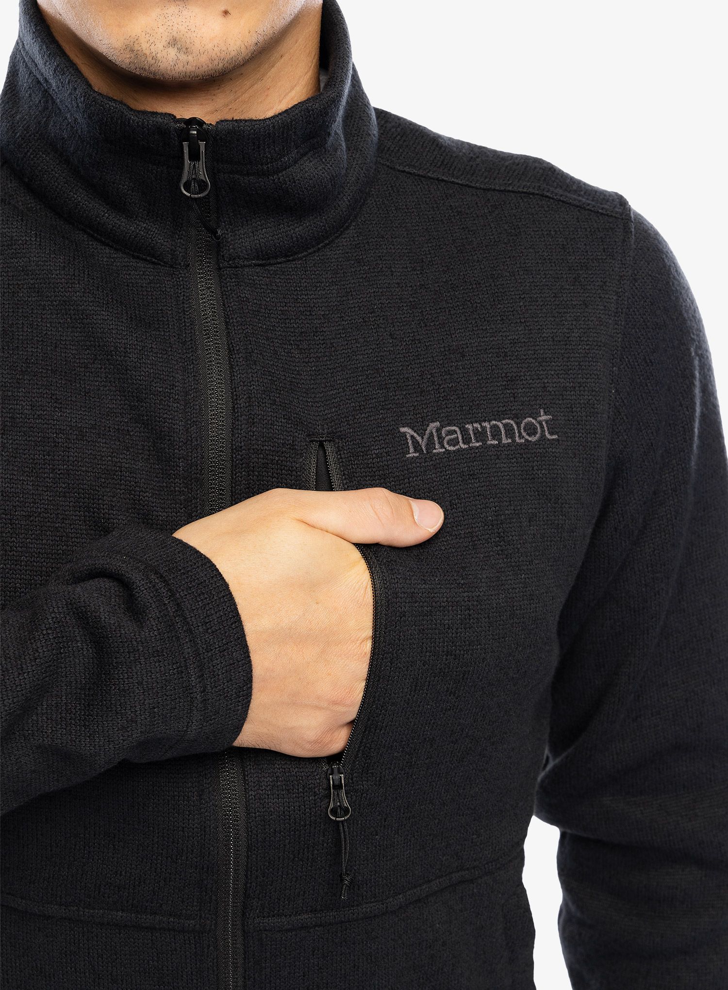 Mikina se zipem Marmot Drop Line Jacket - black