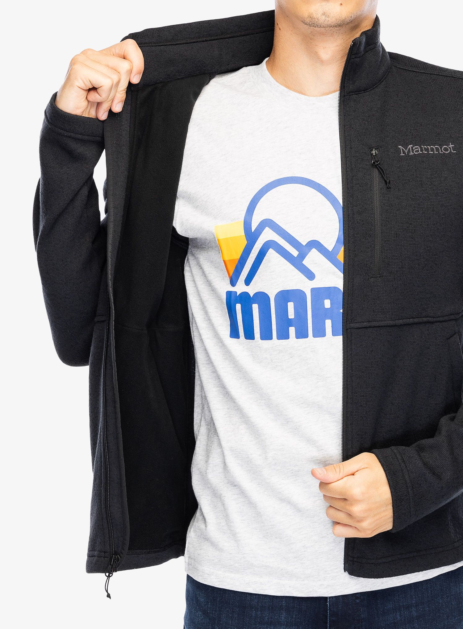 Mikina se zipem Marmot Drop Line Jacket - black