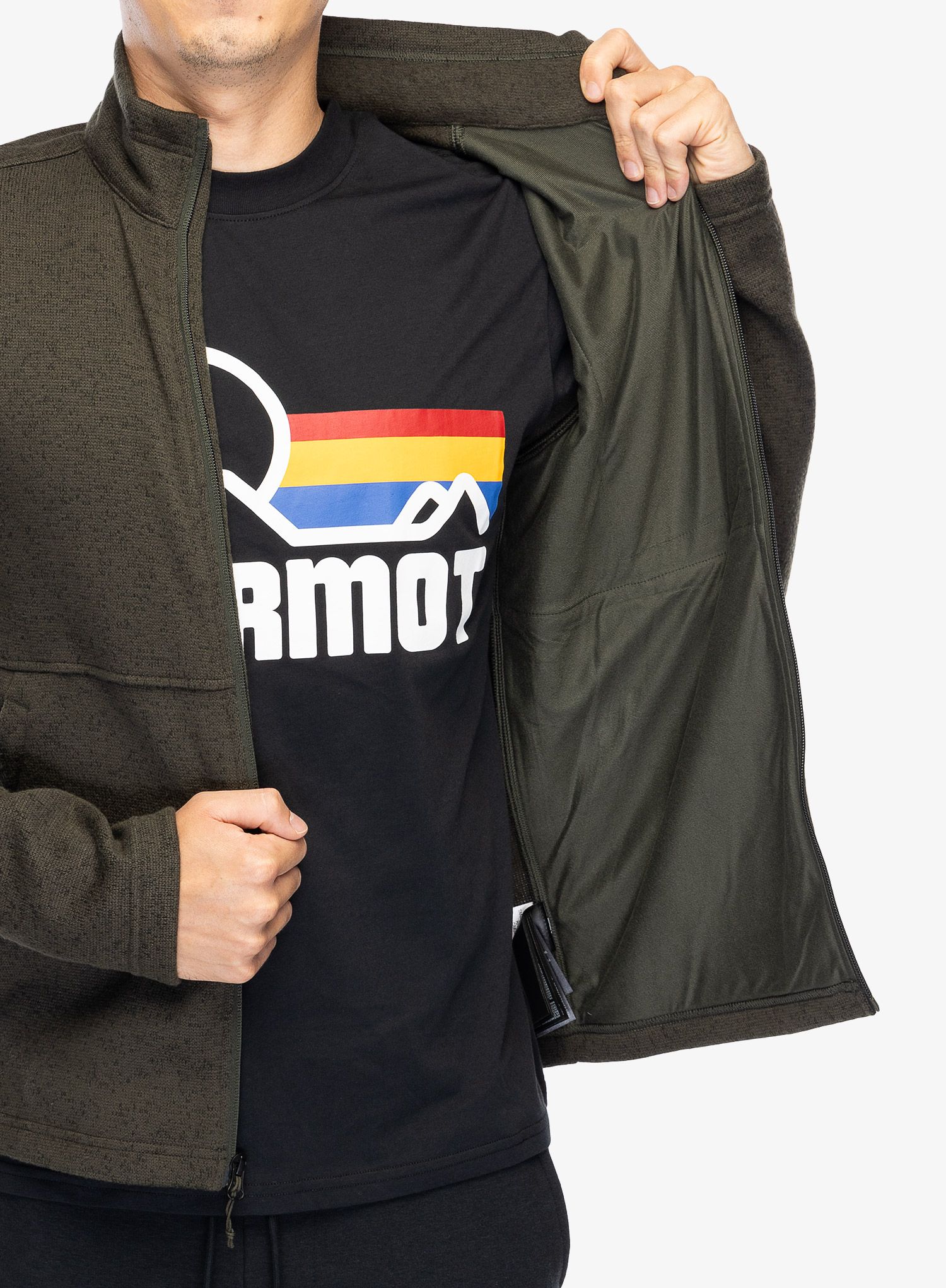 Mikina se zipem Marmot Drop Line Jacket - rosin green