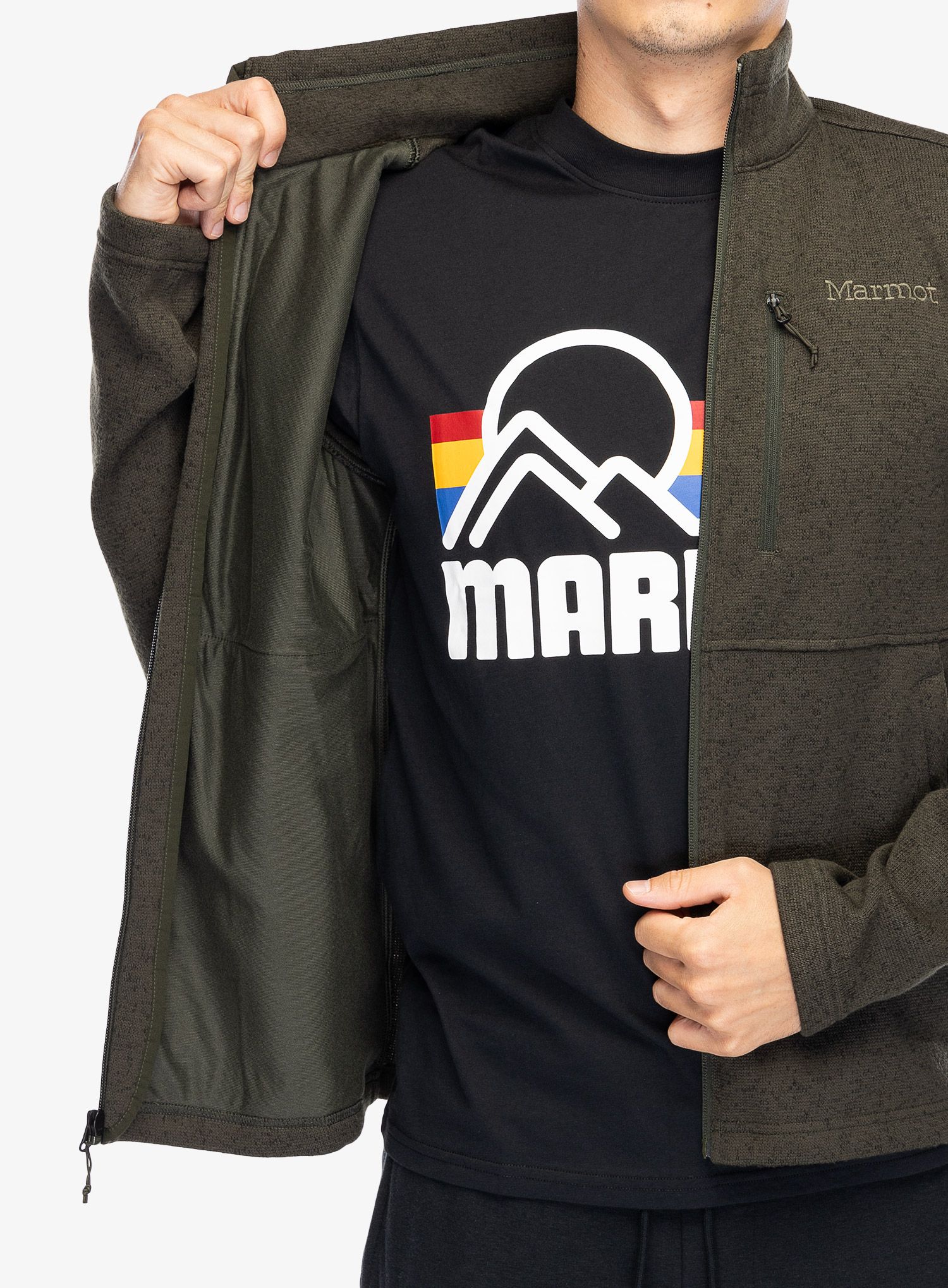 Mikina se zipem Marmot Drop Line Jacket - rosin green