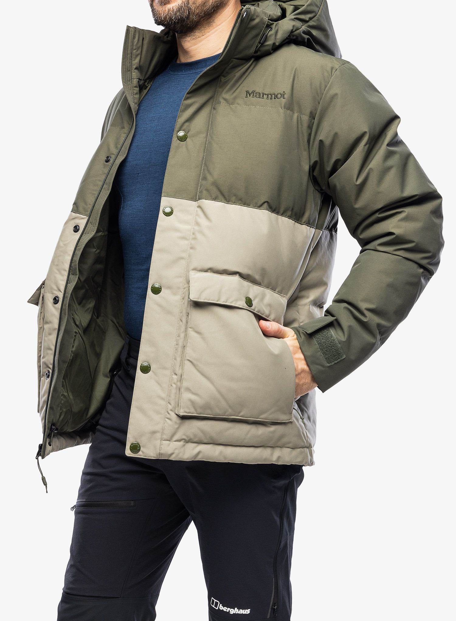 Péřová bunda Marmot Fordham Jacket - nori/vetiver
