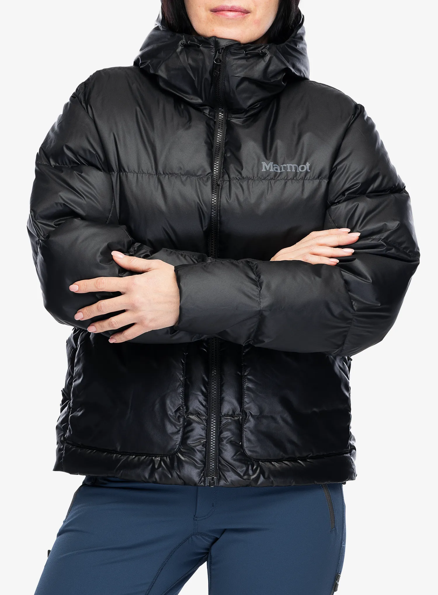 Dámská péřová bunda Marmot Guides Down Hoody - black/black