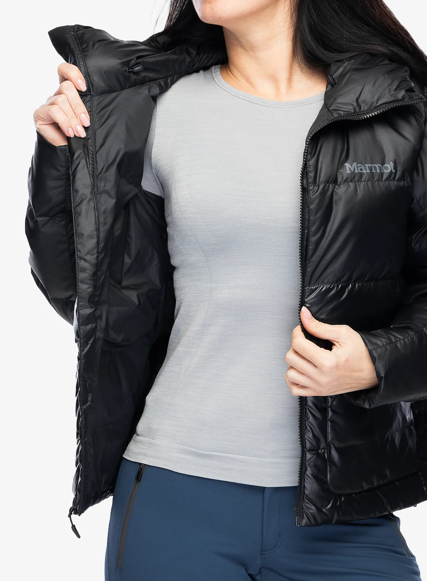 Dámská péřová bunda Marmot Guides Down Hoody - black/black
