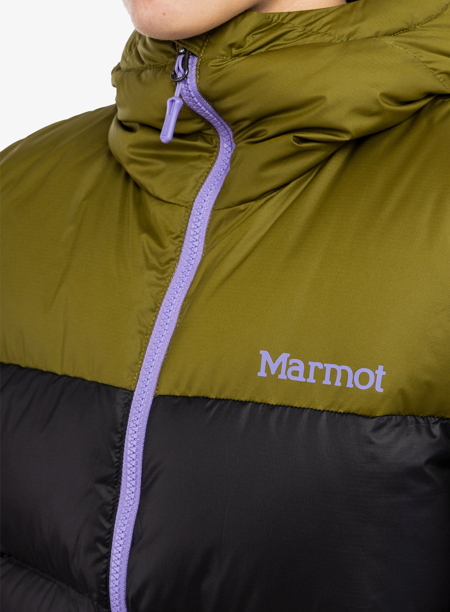 Dámská péřová bunda Marmot Guides Down Hoody - black/military green