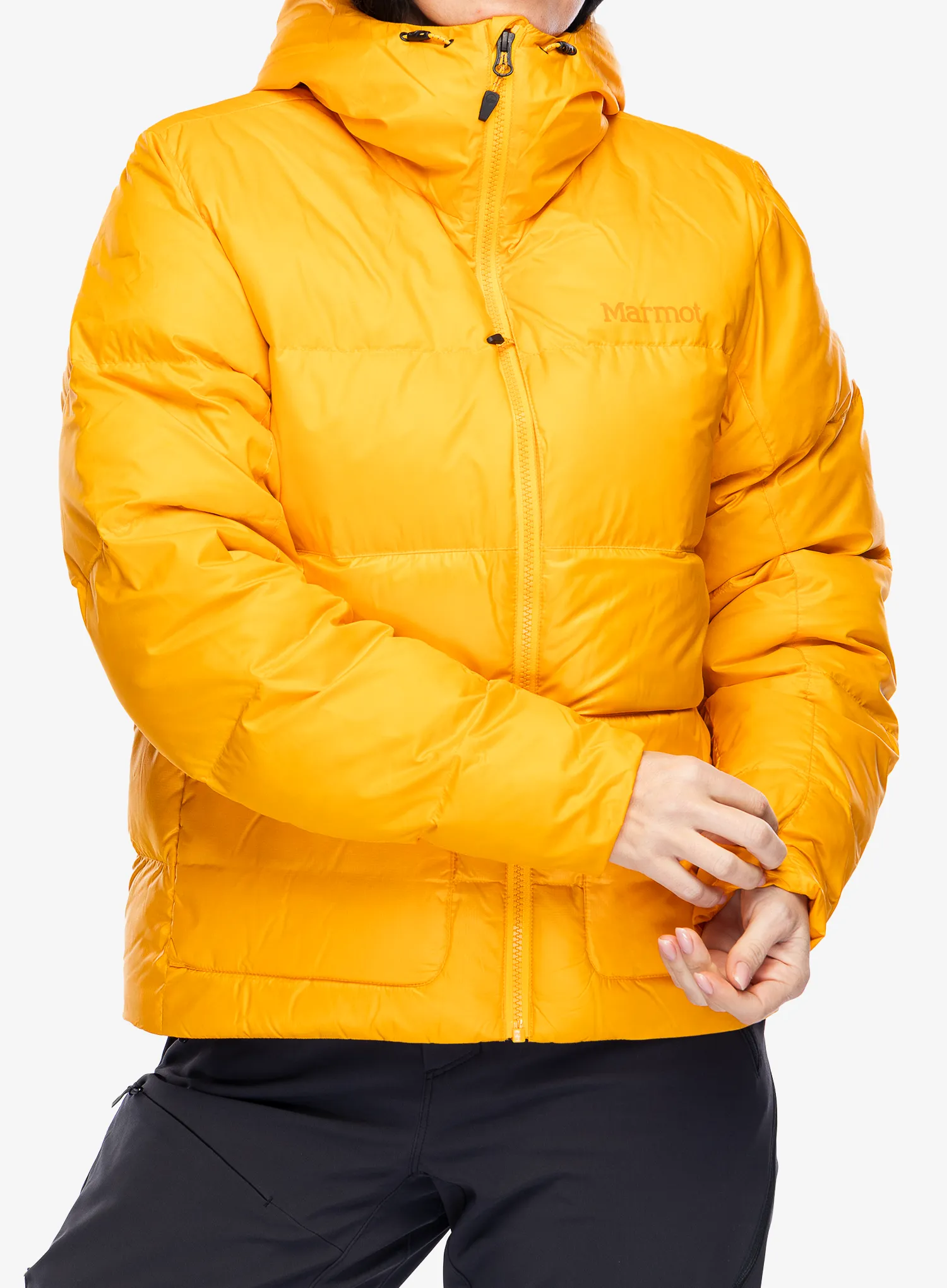 Dámská péřová bunda Marmot Guides Down Hoody - golden sun