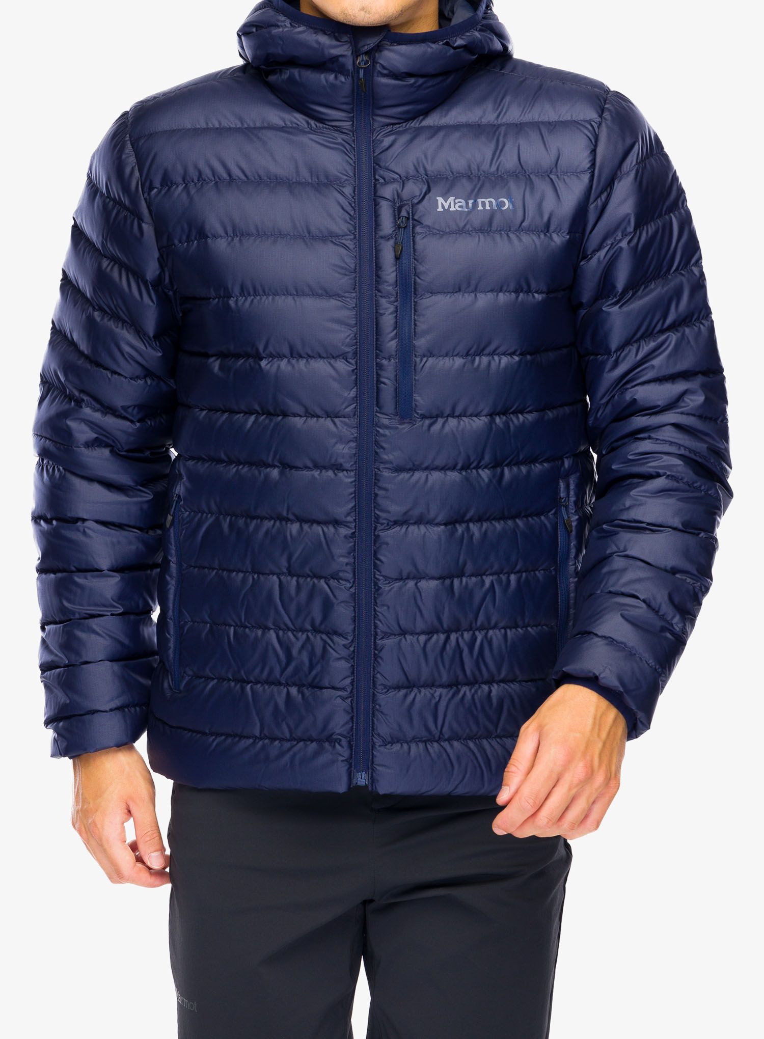 Péřová bunda Marmot Highlander Hoody - arctic navy